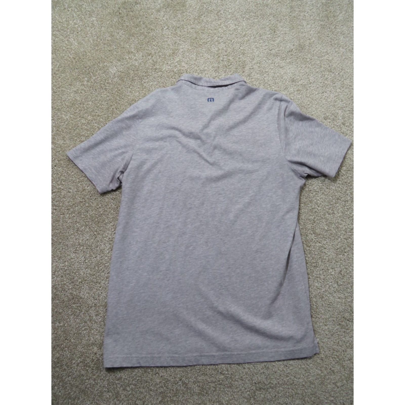 TravisMathew Travis Mathew Polo Shirt Men XL Gray Blue Yellow Stripes Short Sleeve Casual Logo Golf Size US XL / EU 56 / 4 - 6 Thumbnail