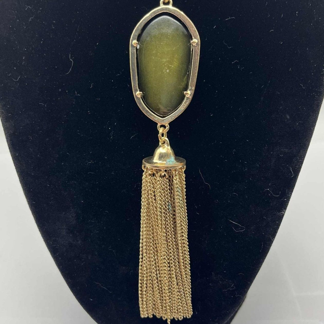 Other Gold & Green Drop Stone Necklace Size ONE SIZE - 2 Thumbnail