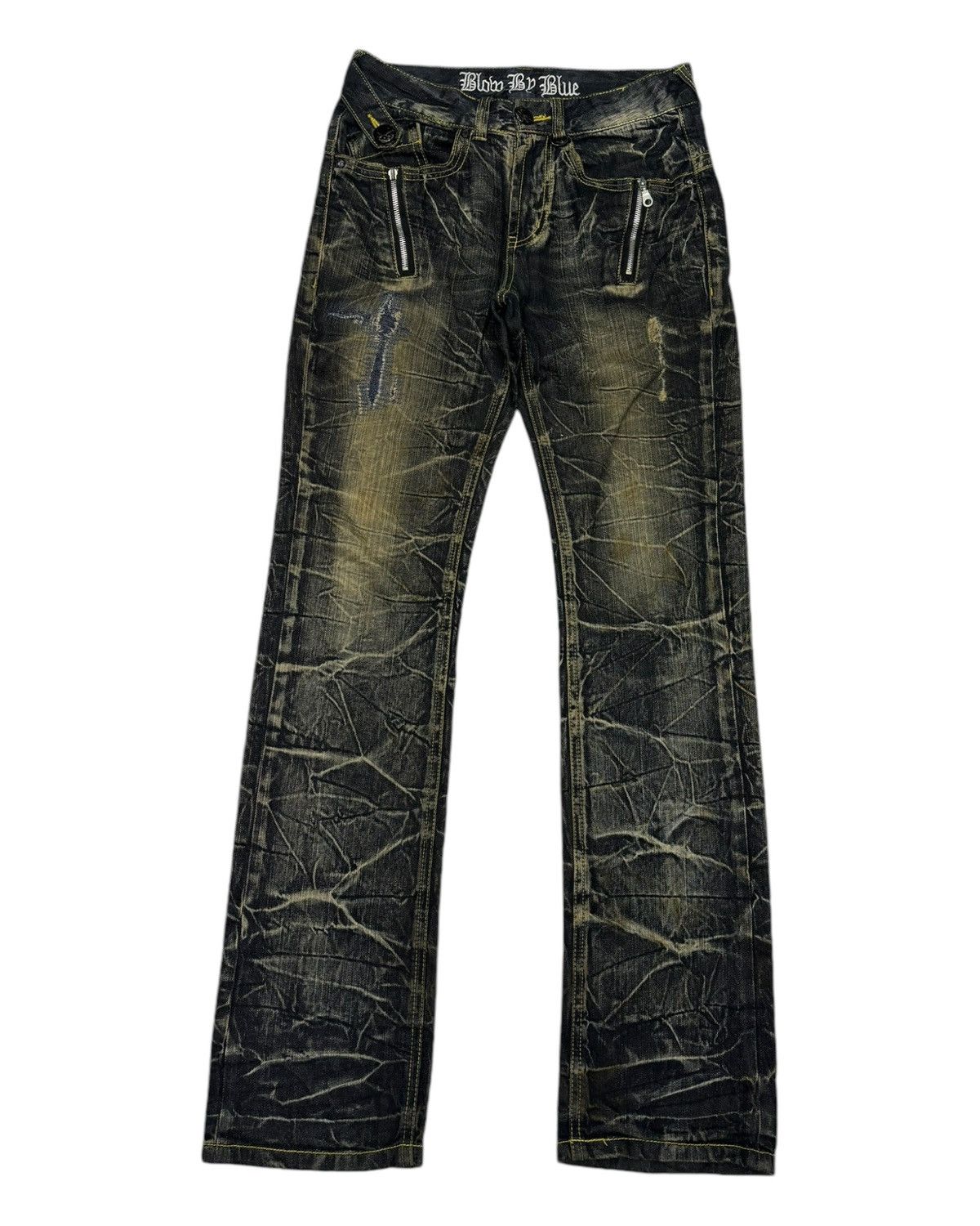 Kapital 🔥RARE PUNK CLAWMARK BLOW BY BLUE DISTRESSED DENIM JEANS Size US 28 / EU 44 - 10 Thumbnail
