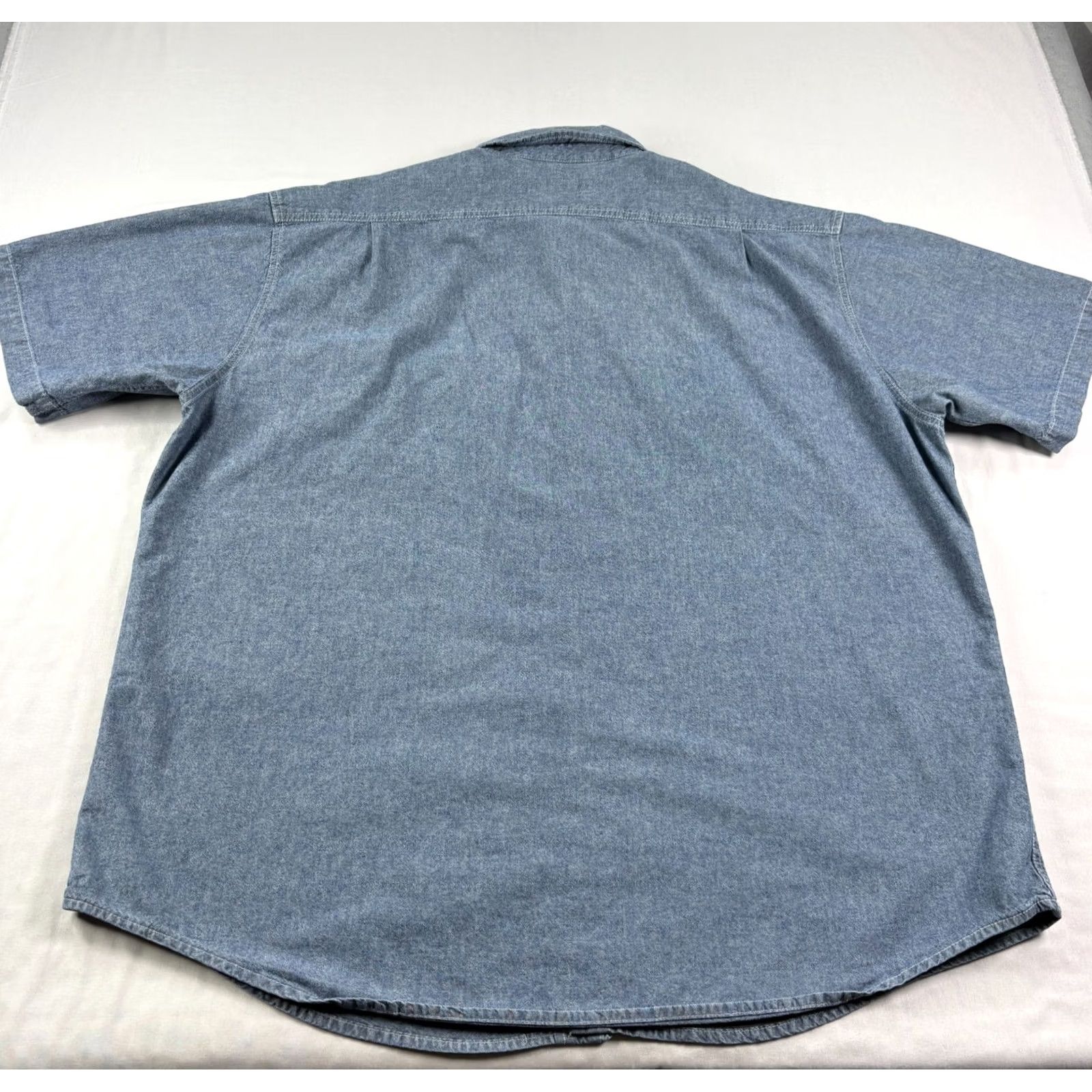 Vintage VINTAGE Big Mac Shirt Mens 2XL Blue Chambray Button-Up Short Sleeve Camp Shirt Mens 2XL Blue Chambray Button-Up Short Sleeve Camp Size US XXL / EU 58 / 5 - 6 Thumbnail