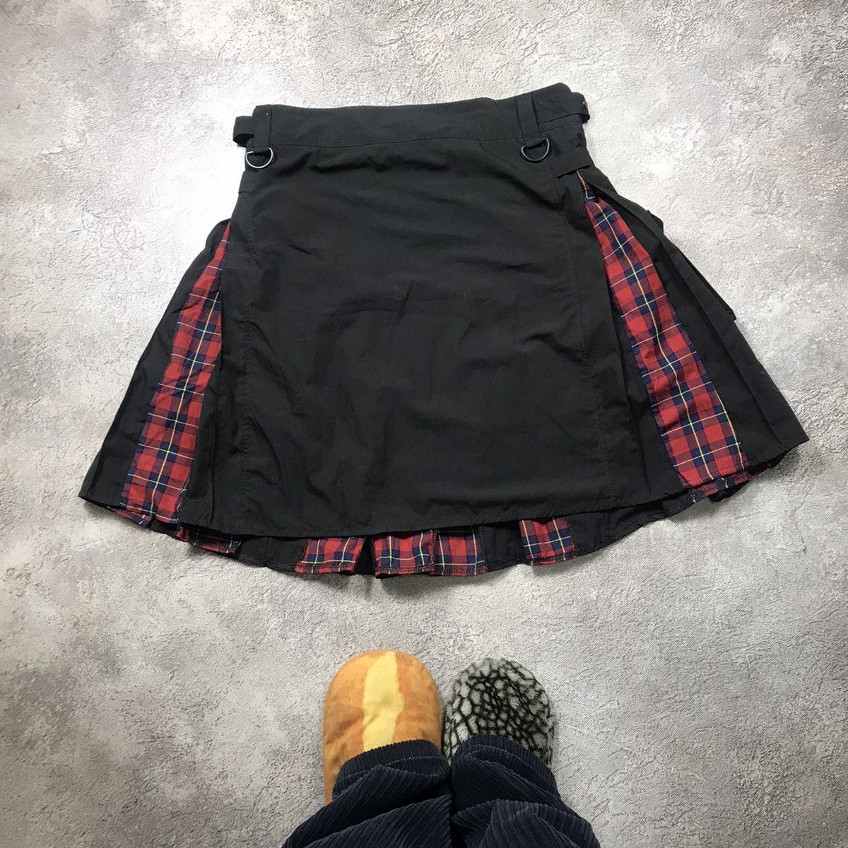 Vintage Vintage Y2K Plaid Pleated Cargo Skirt Punk Skater Slim 34 Size 34" / US 12 / IT 48 - 5 Thumbnail