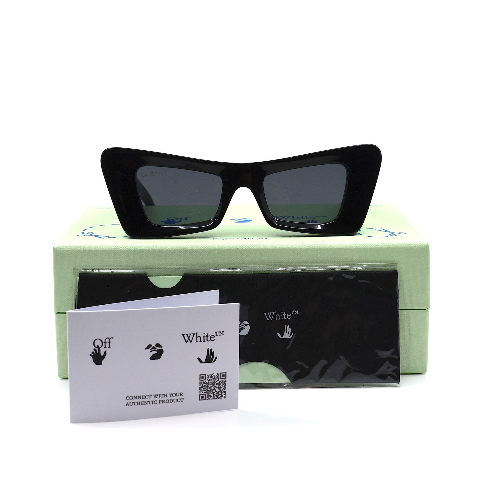 Off-White NEW! OFF-WHITE ACCRA OER1027 1007 BLACK GREY SUNGLASSES Size ONE SIZE - 12 Thumbnail