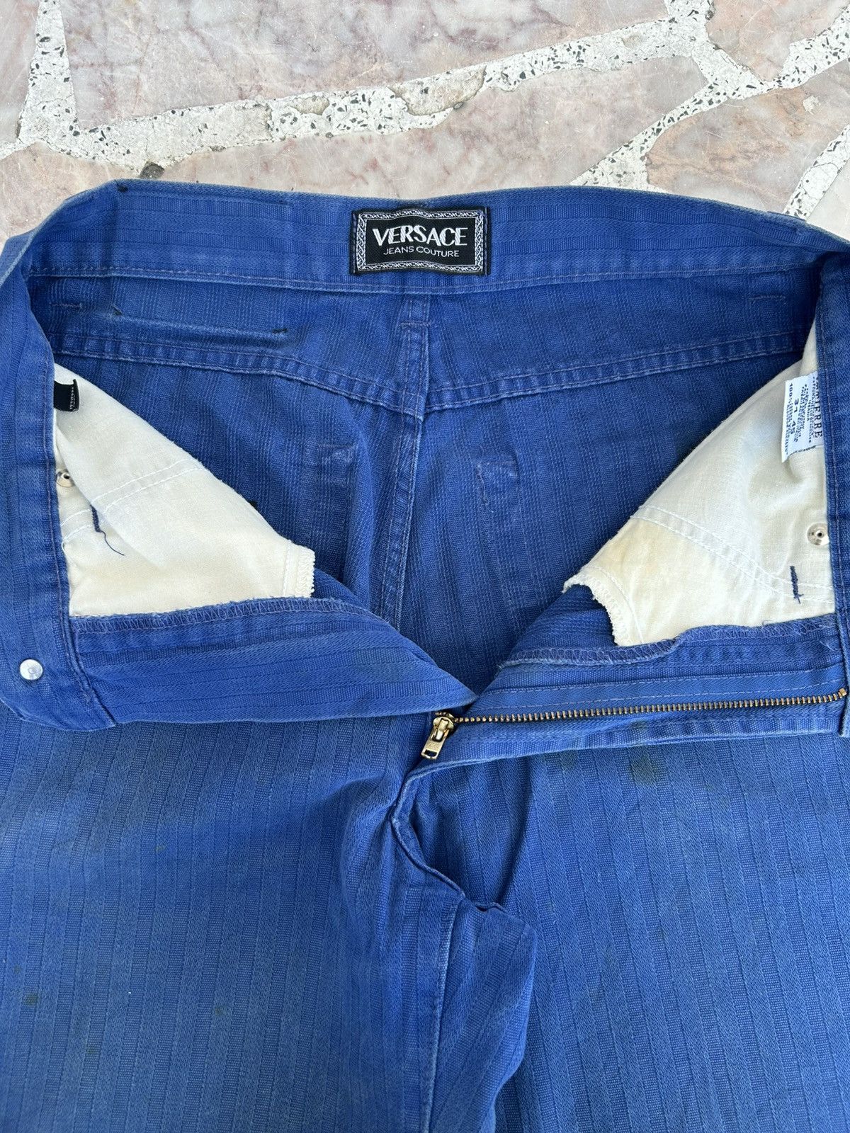 Versace Jeans Couture Versace Jeans Couture Vintage Pants Blue Stripe Size US 30 / EU 46 - 8 Thumbnail