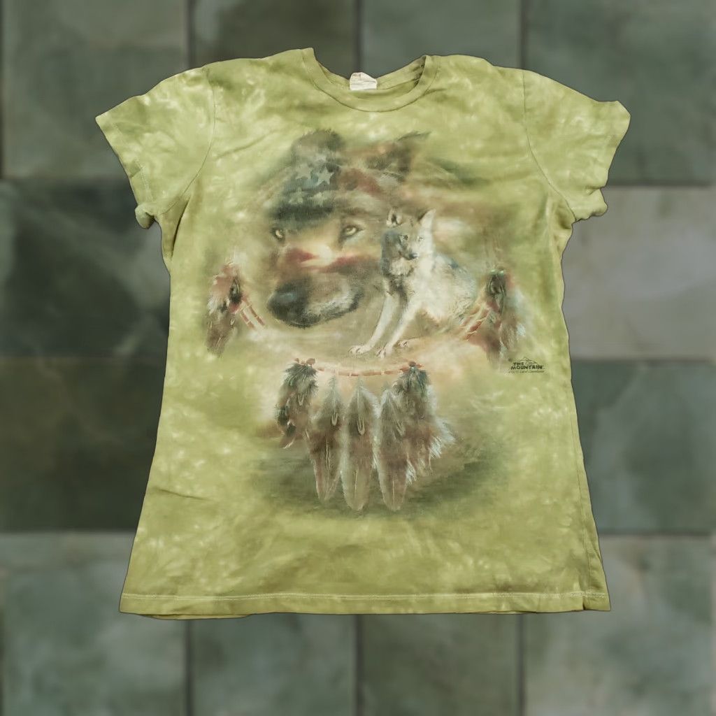 The Mountain The Mountain Green Wolves Tie Dye Short Sleeve Crew Neck Womens Medium T-Shirt Size M / US 6-8 / IT 42-44 - 1 Thumbnail