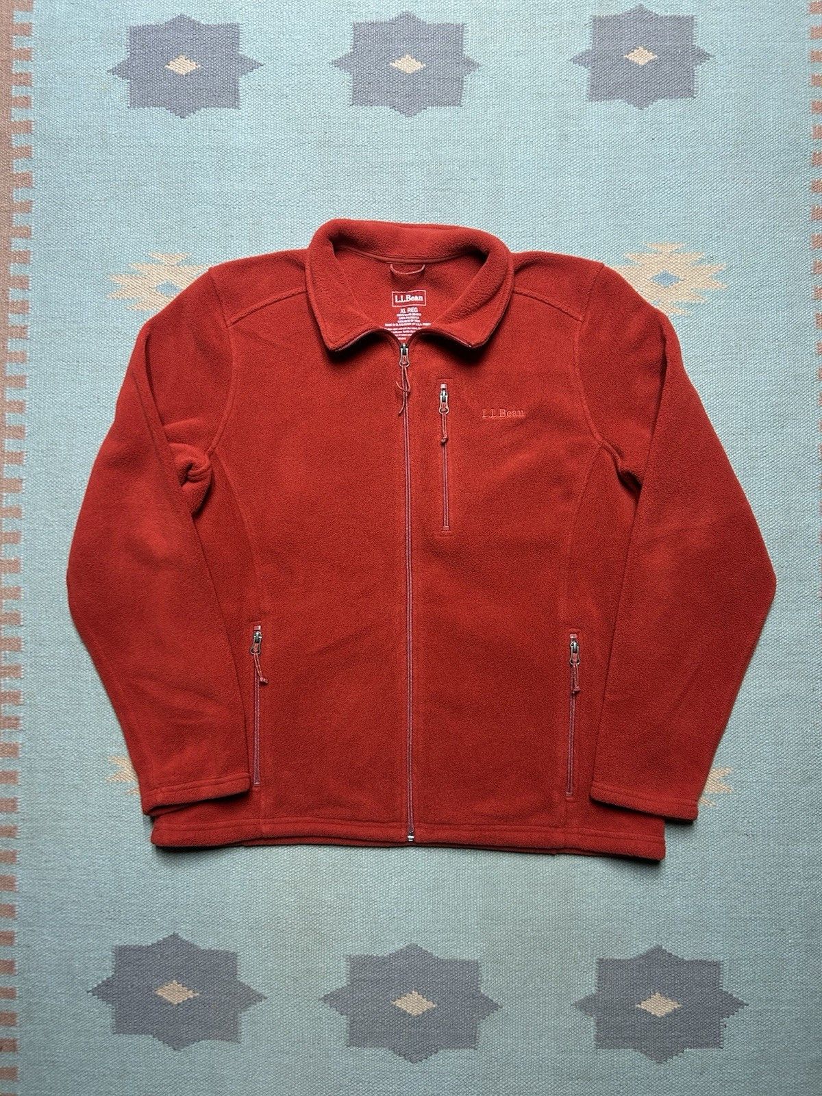 L.L. Bean LL Bean fleece jacket synchilla 3 pocket orange snow ski XL Size US XL / EU 56 / 4 - 1 Thumbnail