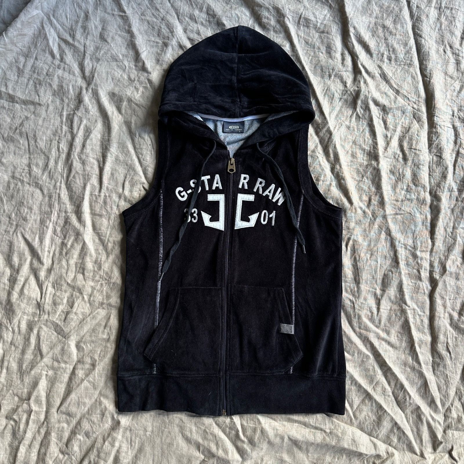 G-Star Y2K G-Star Raw Sleeveless Hoodie Zip-Up Terry Streetwear Siz Size L / US 10 / IT 46 - 1 Thumbnail