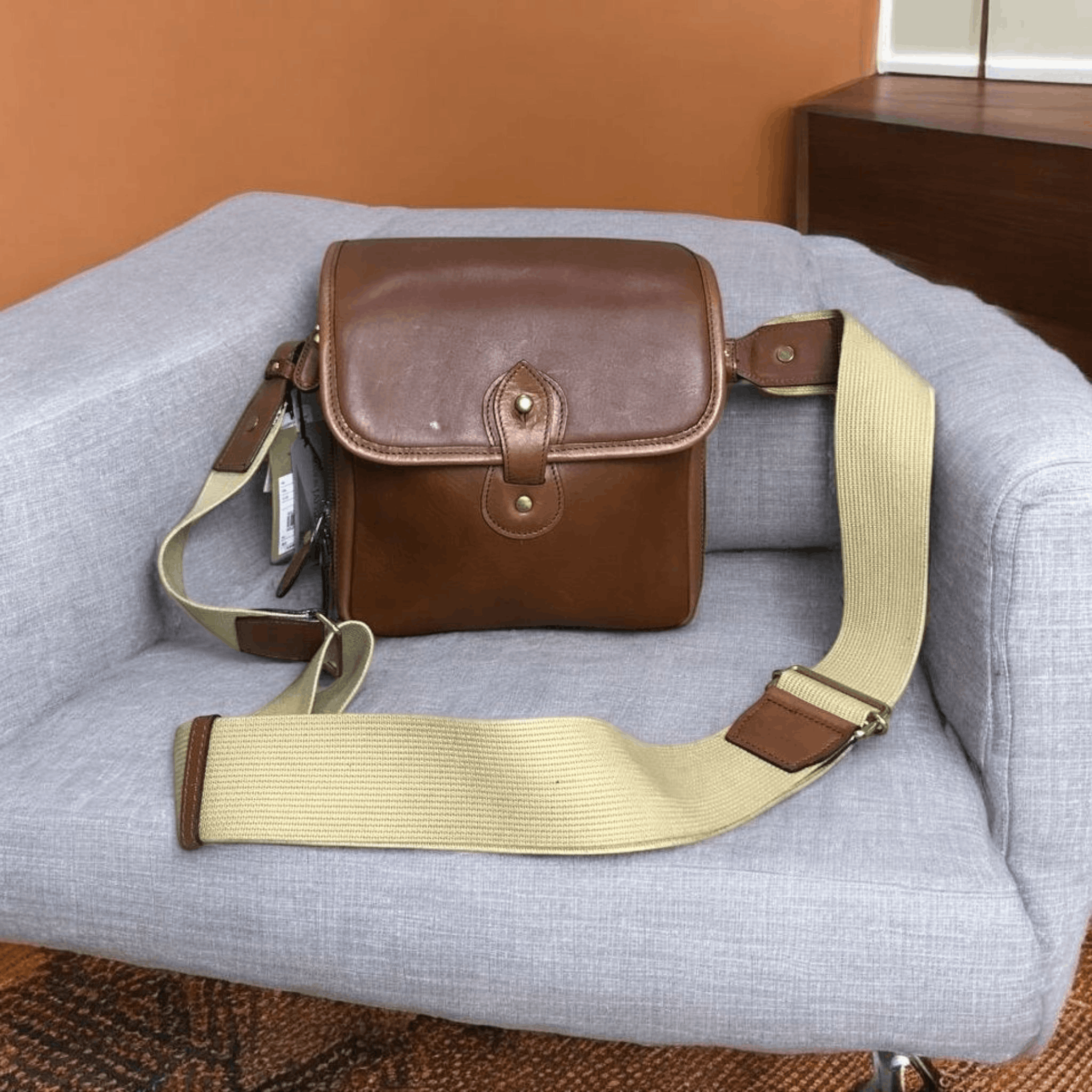 Head Porter Silver Lake Club Leather Mix Canvas Like New Sling Bag Size ONE SIZE - 1 Thumbnail