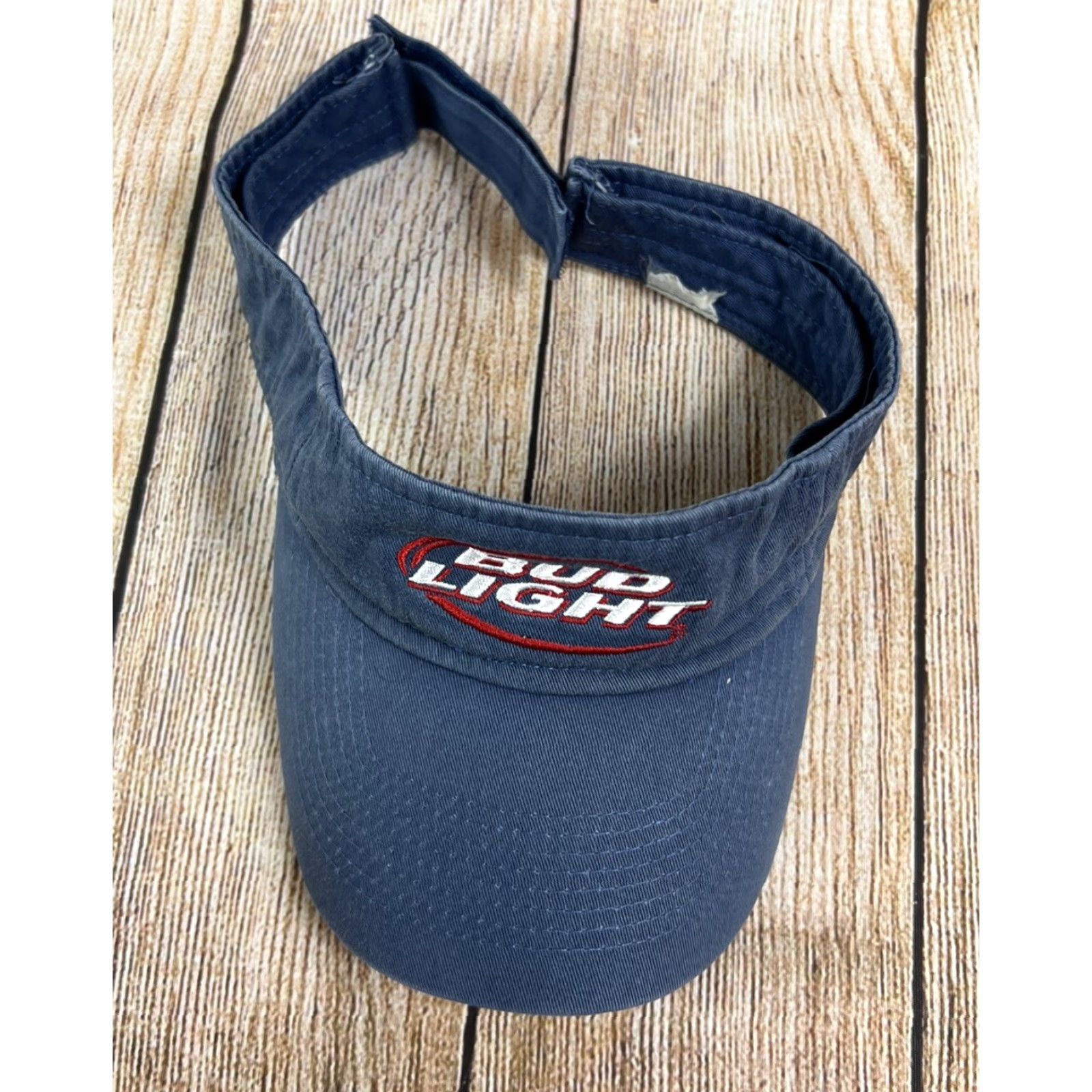 Budweiser VINTAGE Budlight Visor Cap Blue Adjustable Strap Men One Size Blue Visor Budweiser Adjustable Sunglasses? Size ONE SIZE - 2 Thumbnail