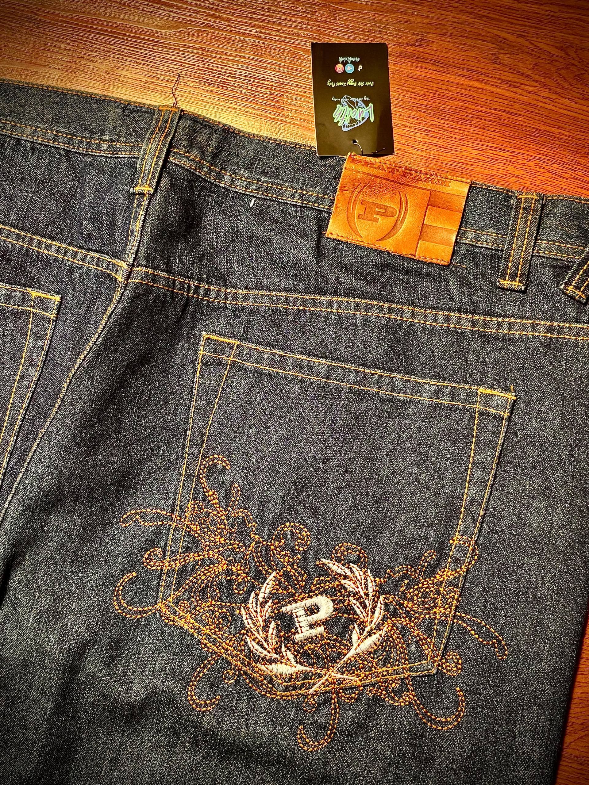 Phat Farm Vintage 00s Phat Farm Blue Denim Tribal Design Style Size US 44 / EU 60 - 3 Thumbnail
