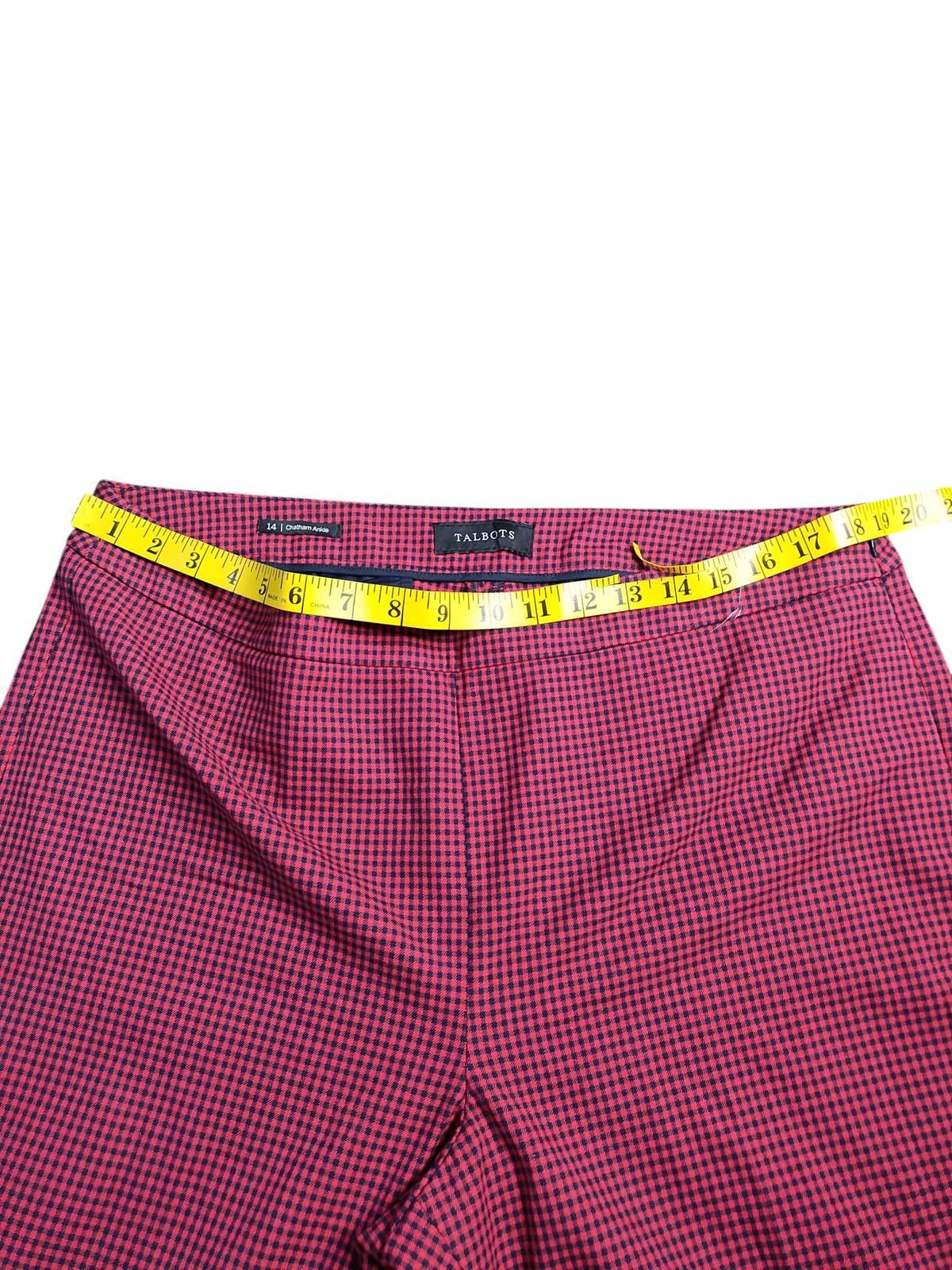 Designer Talbots Women's Chatham Ankle Red Patterned Dress Pants Size 36" / US 14 / IT 50 - 8 Thumbnail
