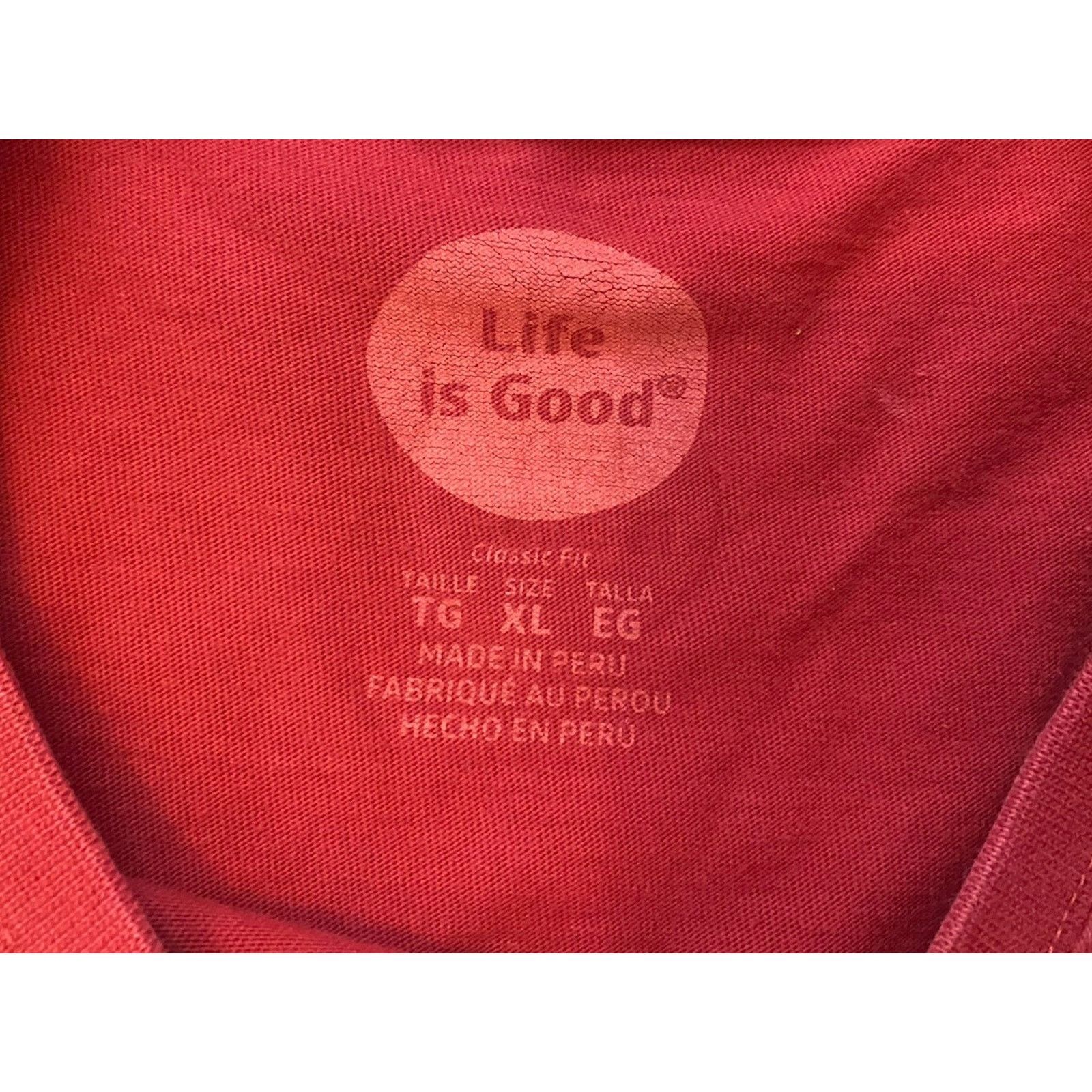 Life is Good Life is Good Golf Red Burgundy crew t-shirt graphic Men’s XL Size US XL / EU 56 / 4 - 2 Thumbnail
