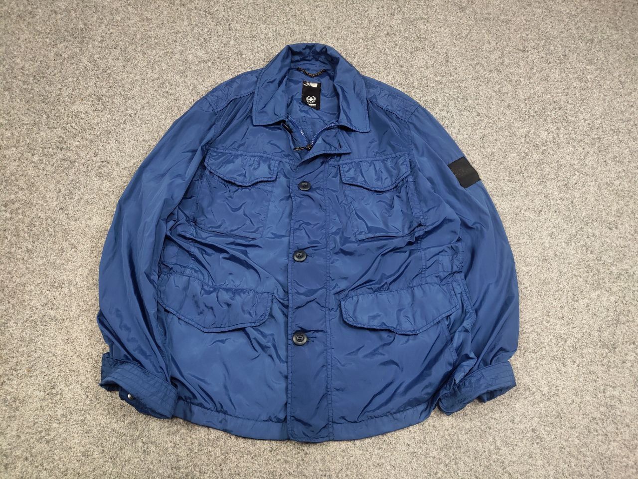 Strellson Strellson Design Nylon Polyamide Blue Pocket Zip Jacket Size US M / EU 48-50 / 2 - 2 Thumbnail