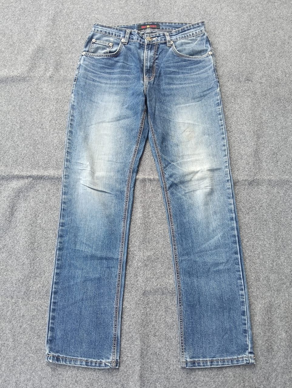 Japanese Brand Oniarai Embroidered Dragon Graphic Jeans – Vintage Wash Size US 30 / EU 46 - 2 Thumbnail