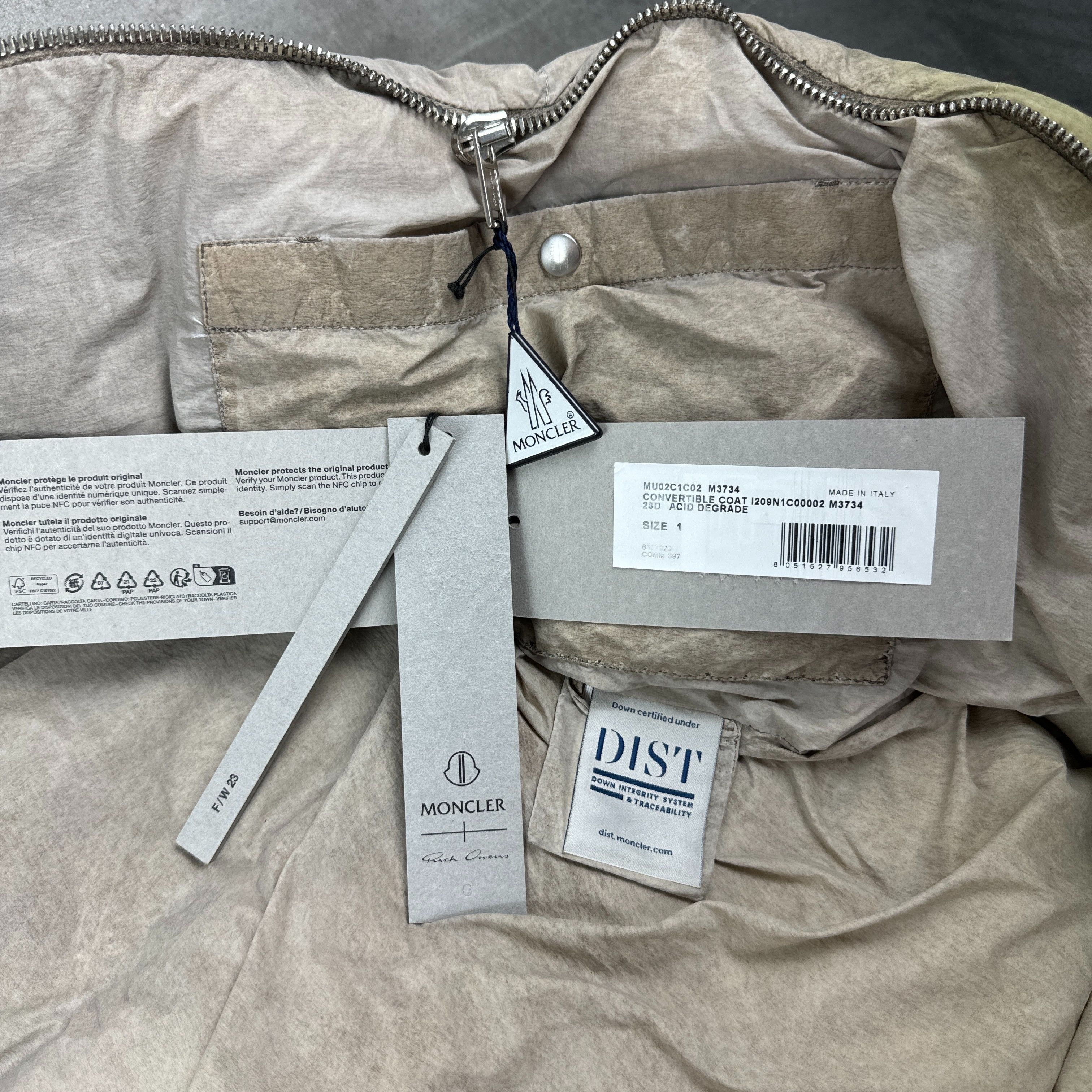 Moncler × Rick Owens RICK OWENS x Moncler FW23 Convertible Parka Funnel Neck Coat Size US S / EU 44-46 / 1 - 13 Thumbnail