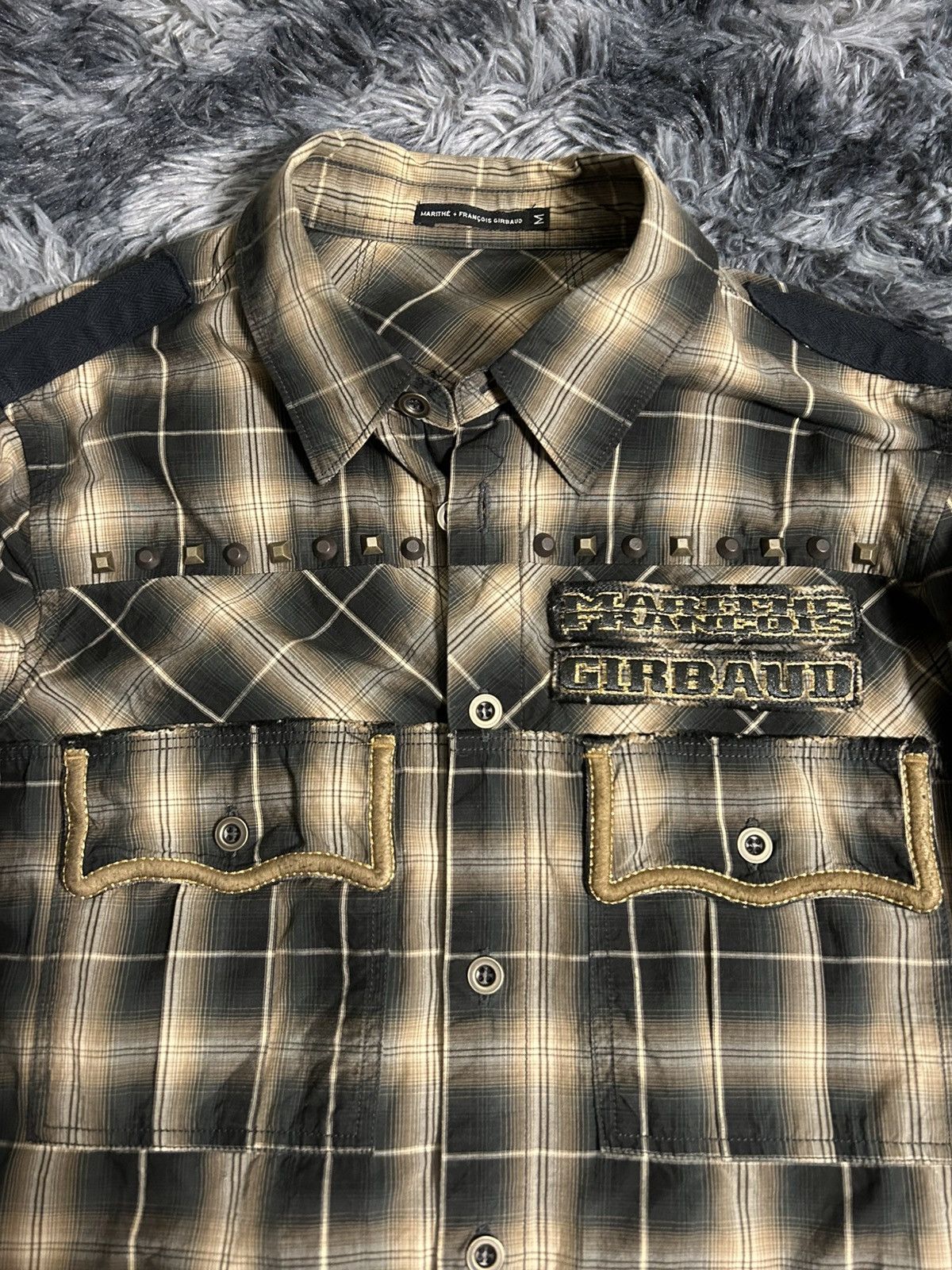 Marithe + Francois Girbaud 00’s Marithe Francois Girbaud Studded Gold Button Up Shirt Size US M / EU 48-50 / 2 - 2 Thumbnail