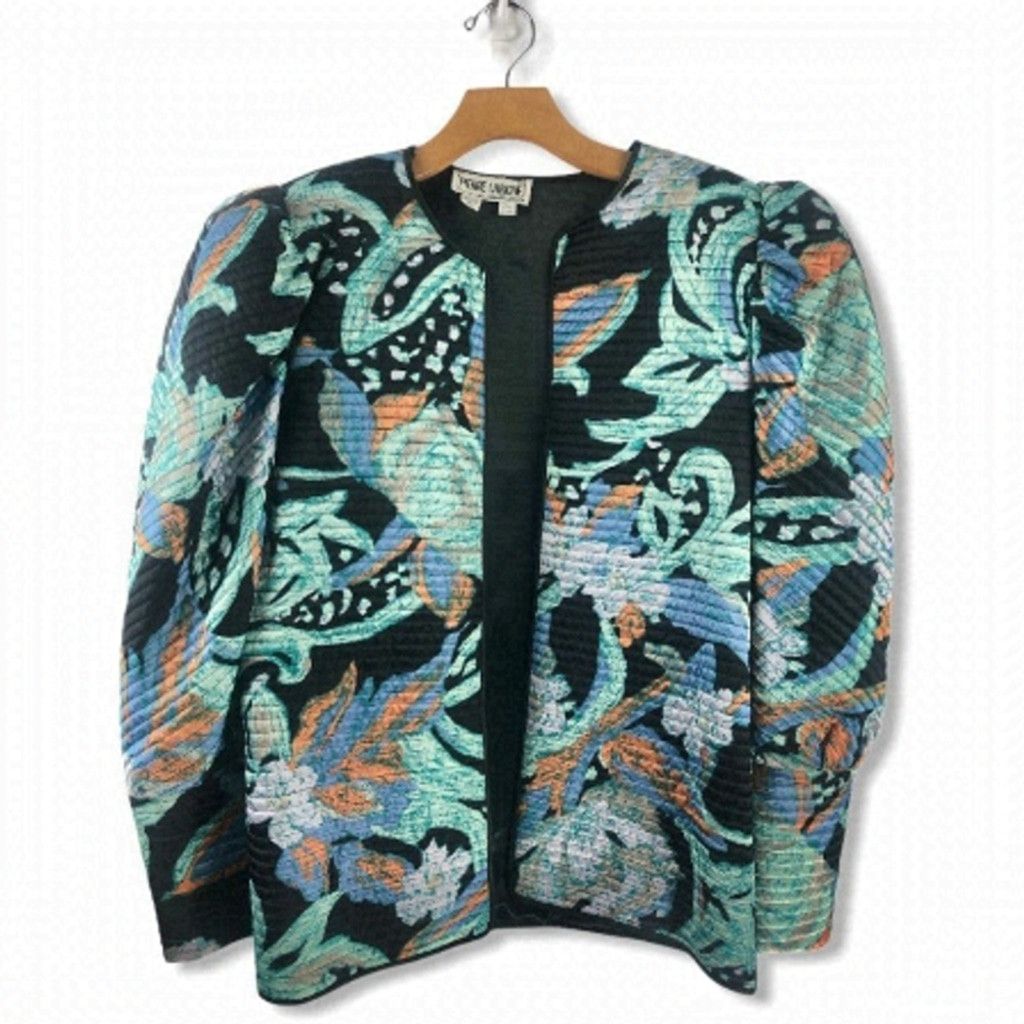 Other Vintage Pierre Labiche 100% Silk Puff Sleeve Jacket S Size S / US 4 / IT 40 - 2 Thumbnail