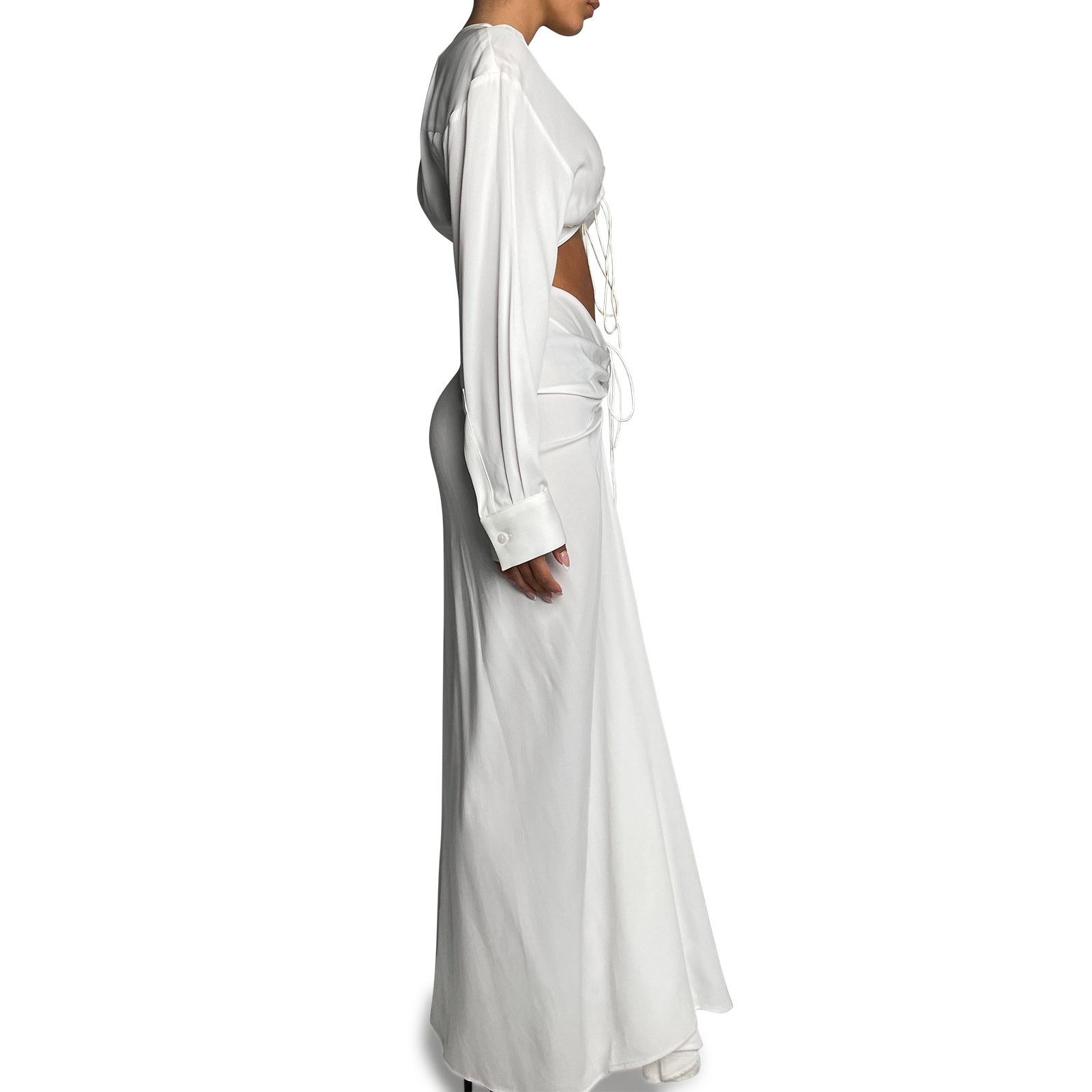 Christopher Esber White Long Sleeve Dress Size XL / US 12-14 / IT 48-50 - 3 Thumbnail