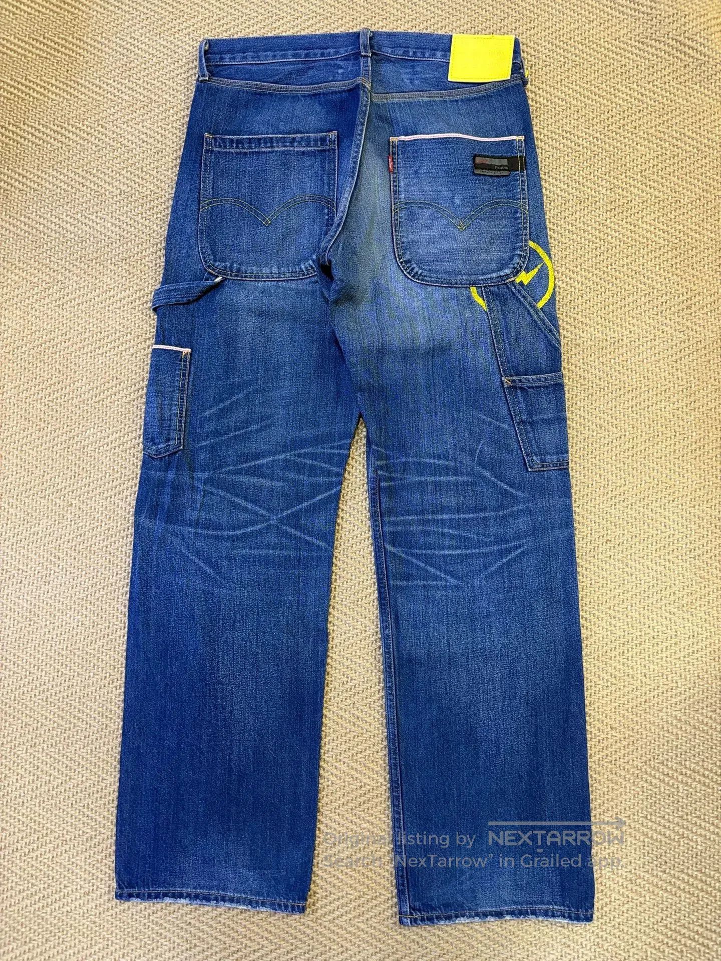 levis fenom workwear denim pants in blue.