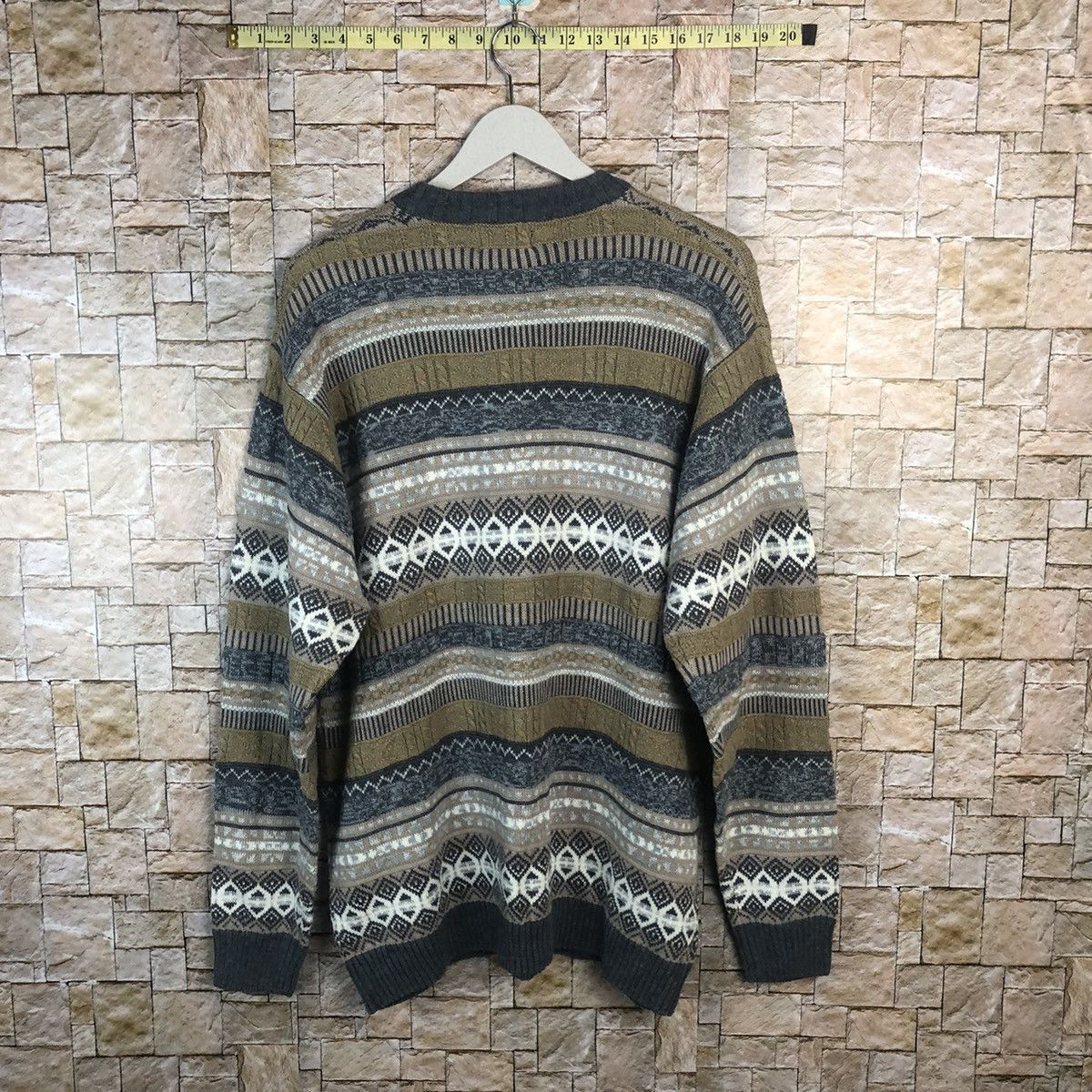 Vintage Jeans West Brown stripe design Knitwear #A31 Size M / US 6-8 / IT 42-44 - 12 Thumbnail