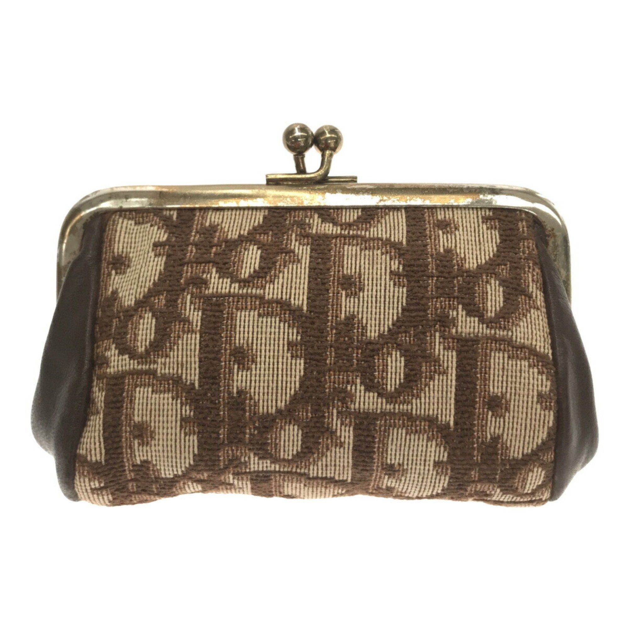image of Christian Dior Wallet/coin Case Trotter Women's Wallet Canvas Leather Itttay4737J0 Rm2660M in Brown