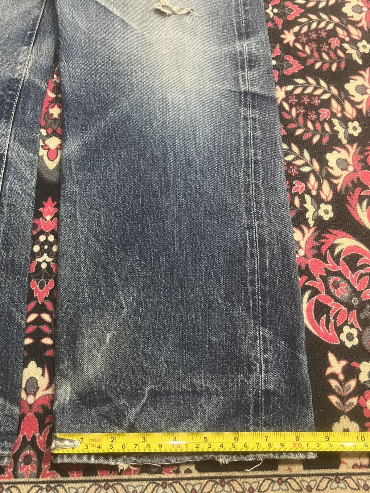 Okura Japan Okura 5 Blue Faded Washed Distressed Selvedge Jeans Size US 31 - 21 Thumbnail