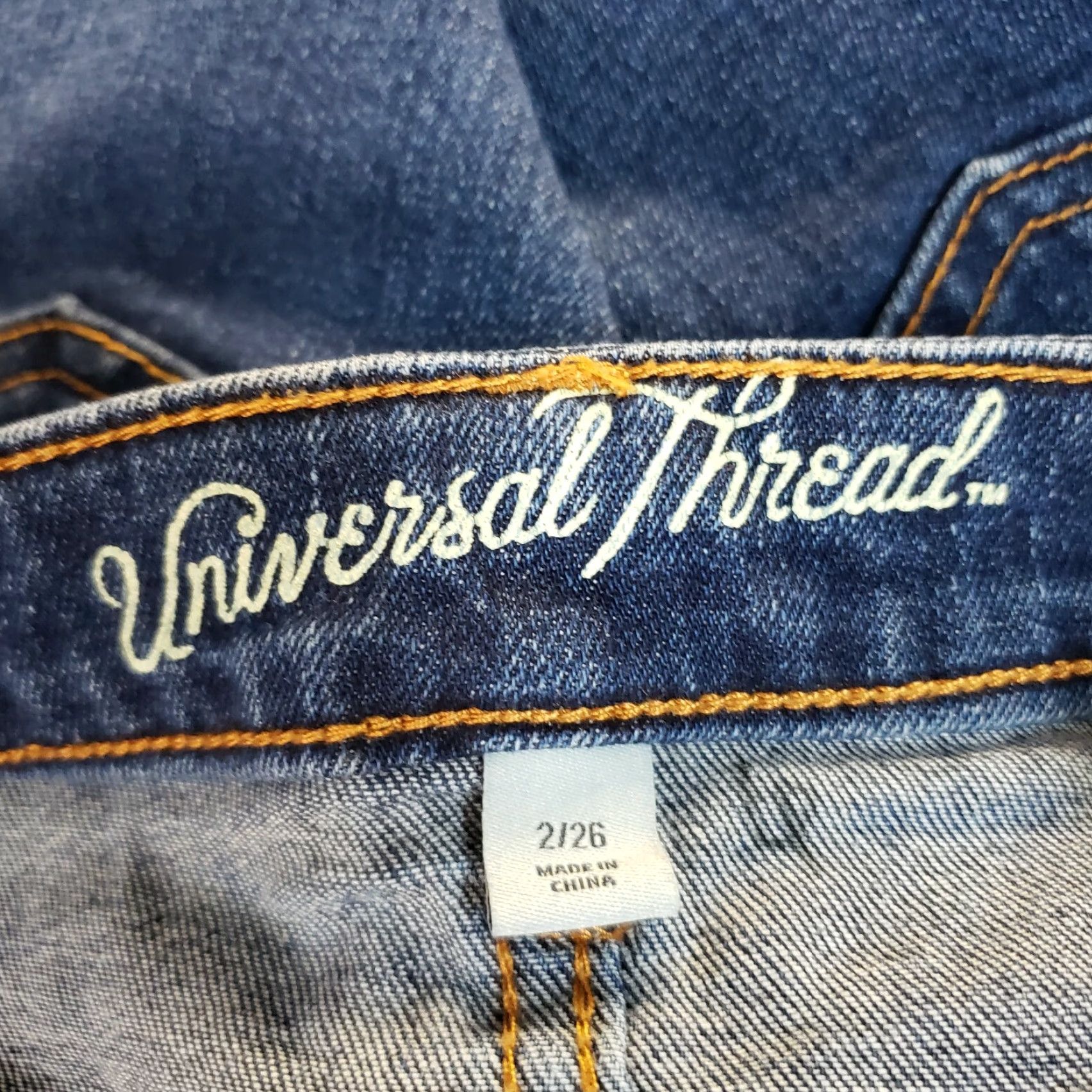Vintage Universal Thread Womens Skirt Sz 2 Blue Denim Raw Hem Pockets Cotton Blend Size 26" / US 2 / IT 38 - 3 Thumbnail