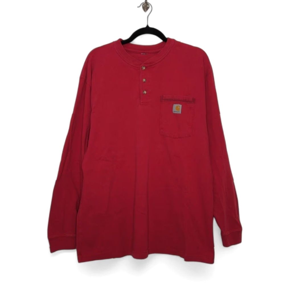Carhartt VINTAGE Carhartt Red Pocket Long Sleeve Shirt Workwear Outdoors Size US XL / EU 56 / 4 - 2 Thumbnail