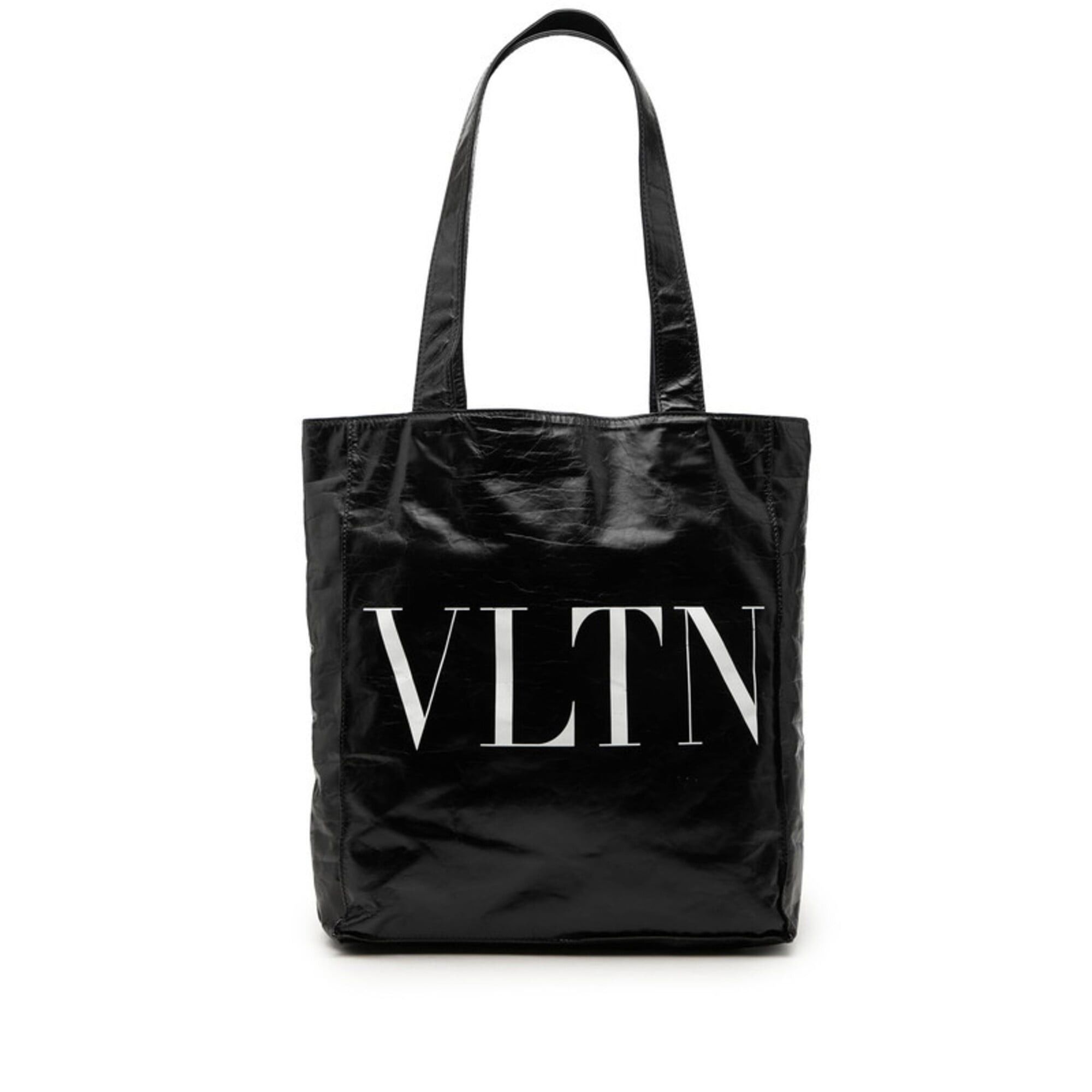 Valentino Valentino VLTN logo tote bag, shoulder black leather, women's. Size ONE SIZE - 1 Thumbnail