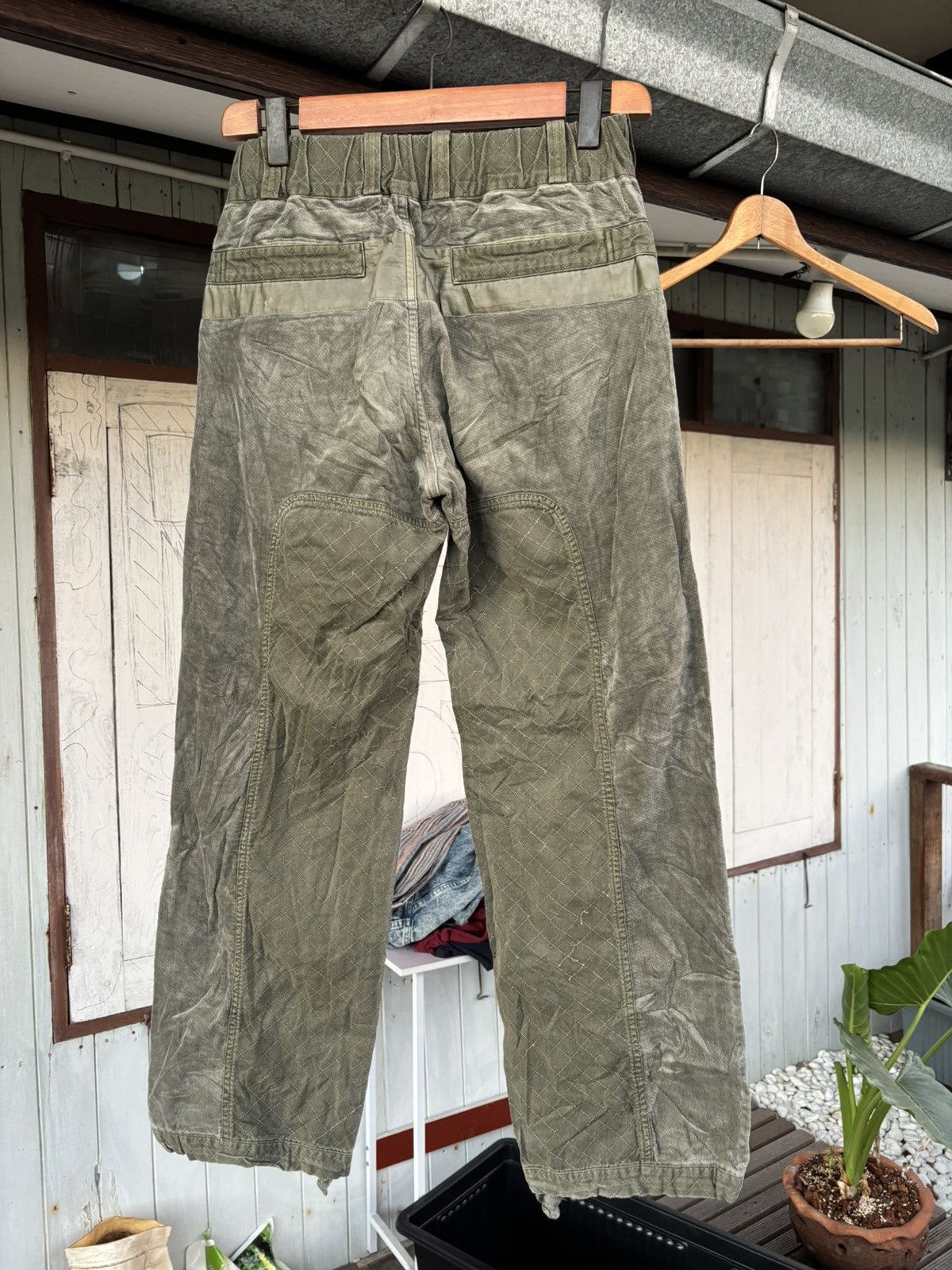 Homme Plisse Issey Miyake ISSEY MIYAKE WASHED GREEN PANELED PANTS Size US 30 / EU 46 - 12 Thumbnail
