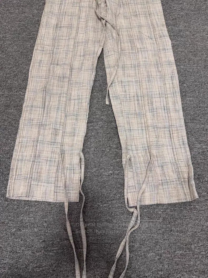 Acne Studios Acne Studios SS22 plaid tie waist casual long pants, beige Size 42" / US 20 - 7 Thumbnail