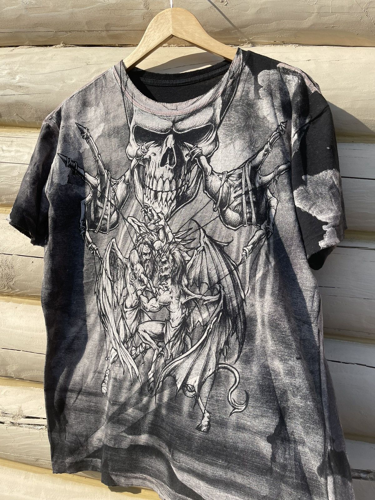 Affliction Affliction Y2K vintage scull tee print dyed t-shirt Size US L / EU 52-54 / 3 - 6 Thumbnail