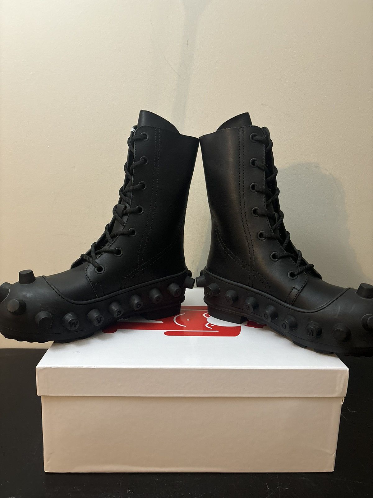 Walter Van Beirendonck Walter Van Beirendonck Boom Leather Rubber Sole Boots Black Size US 13 / EU 46 - 3 Thumbnail