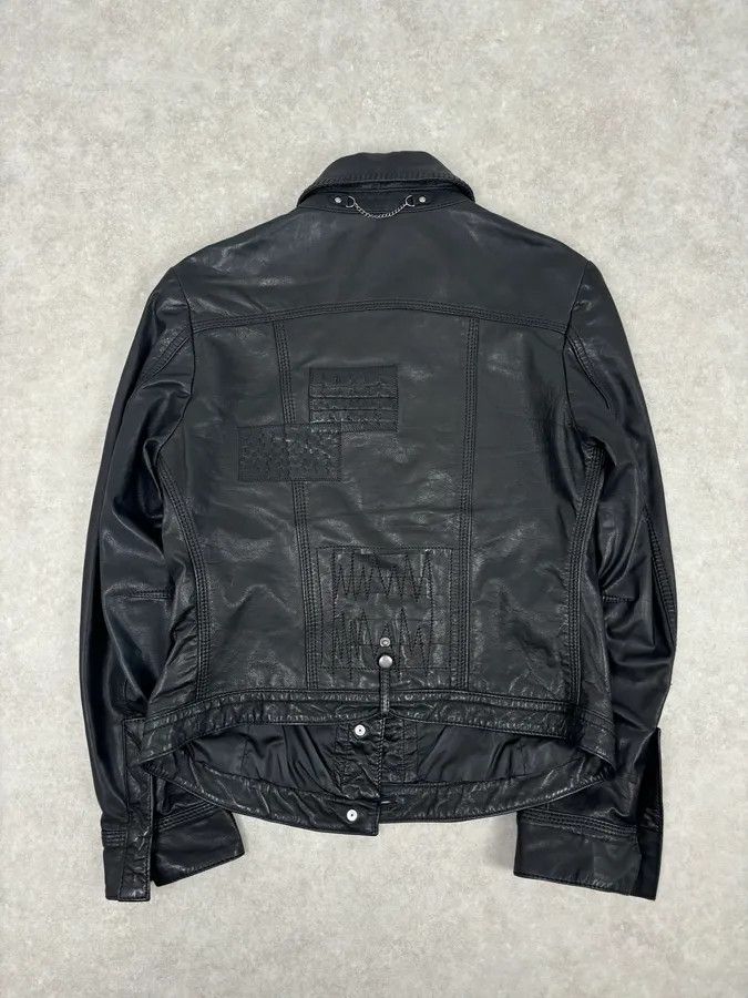 Marithe + Francois Girbaud 2000s Marithé + François Girbaud Black Buttoned Modern Leather Jacket Size S / US 4 / IT 40 - 5 Thumbnail