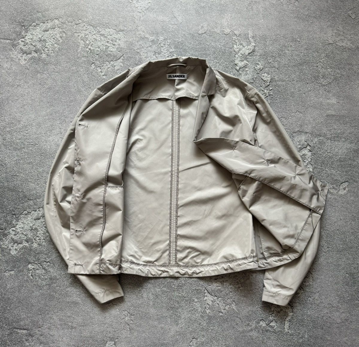 Designer × Jil Sander × Vintage Jil sander 42 nylon beige blazer jacket crop coat button up Size M / US 6-8 / IT 42-44 - 10 Thumbnail