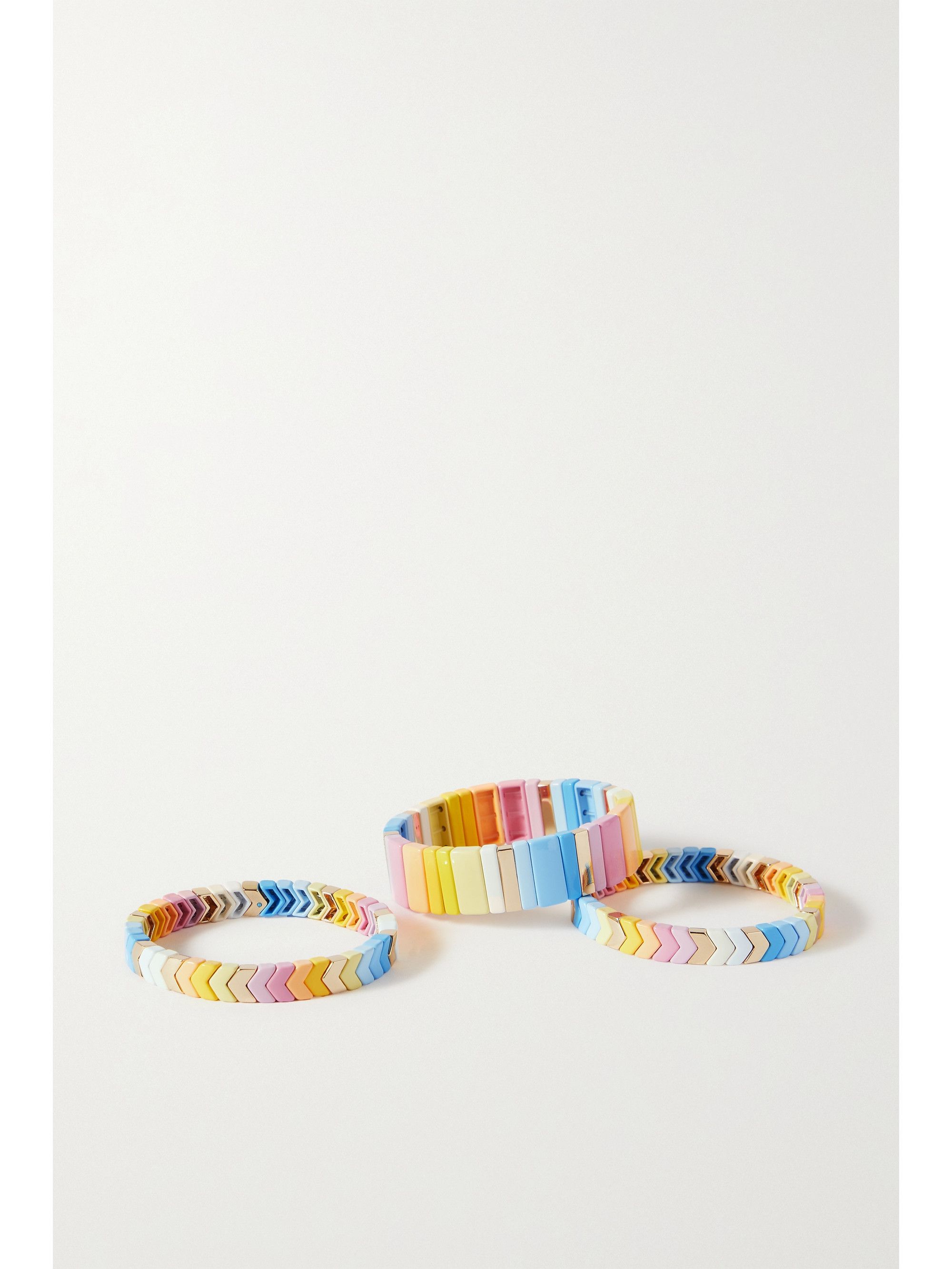 Roxanne Assoulin Before Sunset set of three enamel gold-tone bracelets Size ONE SIZE - 3 Thumbnail