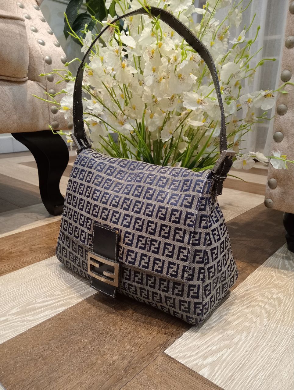 Fendi FENDI ZUCCA MONOGRAM MAMMA BAGUETTE SHOULDER BAG Size ONE SIZE - 6 Thumbnail