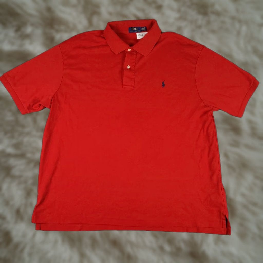 Ralph Lauren Ralph Lauren Polo Shirt Mens Big 2XB Red Short Sleeve Button Collared Logo Polo Shirt, 100% Cotton, Casual, Classic, Preppy, Modern, Sports, Wool? Size US XXL / EU 58 / 5 - 1 Thumbnail