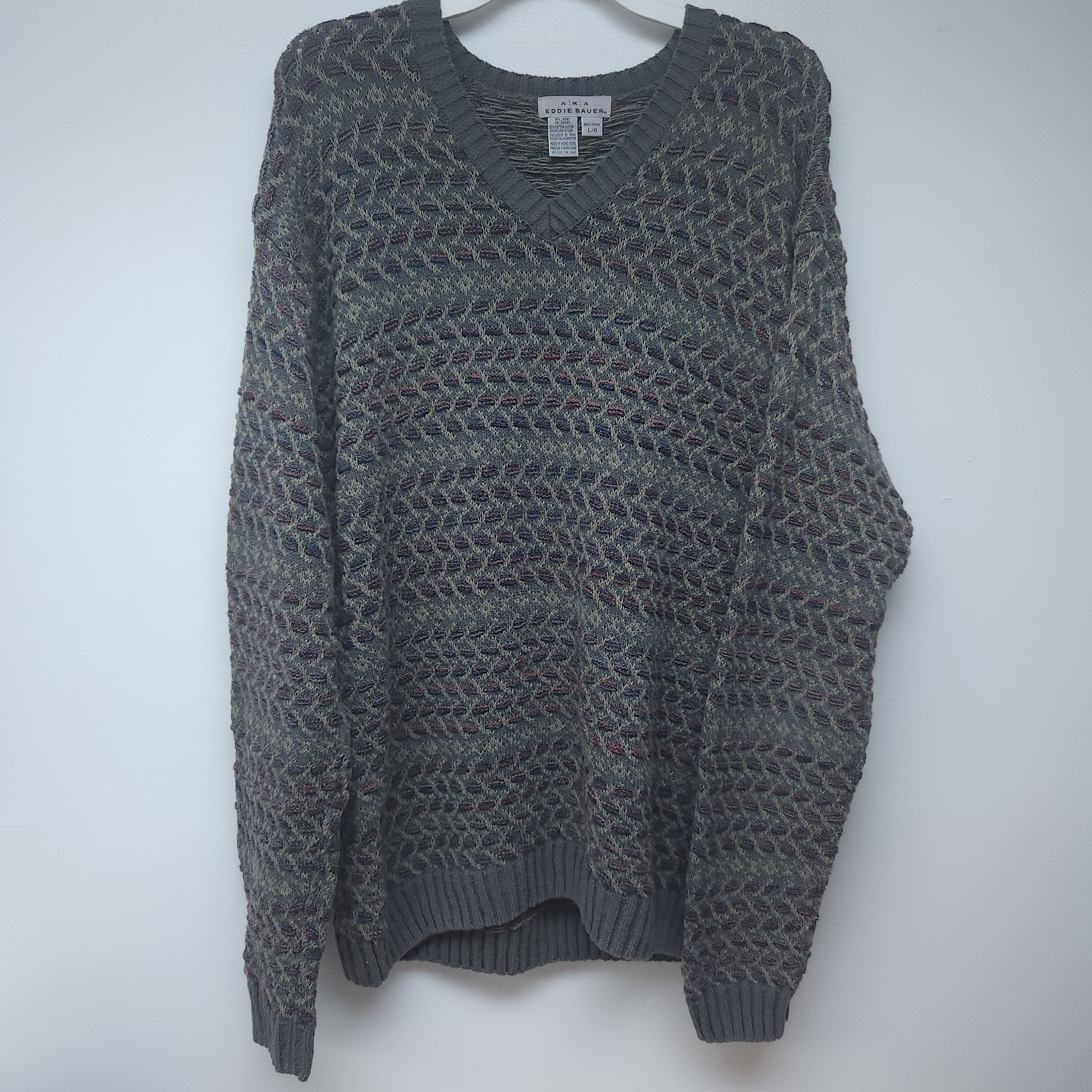 Eddie Bauer × Vintage Vintage Eddie Bauer V-Neck Sweater Size US L / EU 52-54 / 3 - 1 Thumbnail