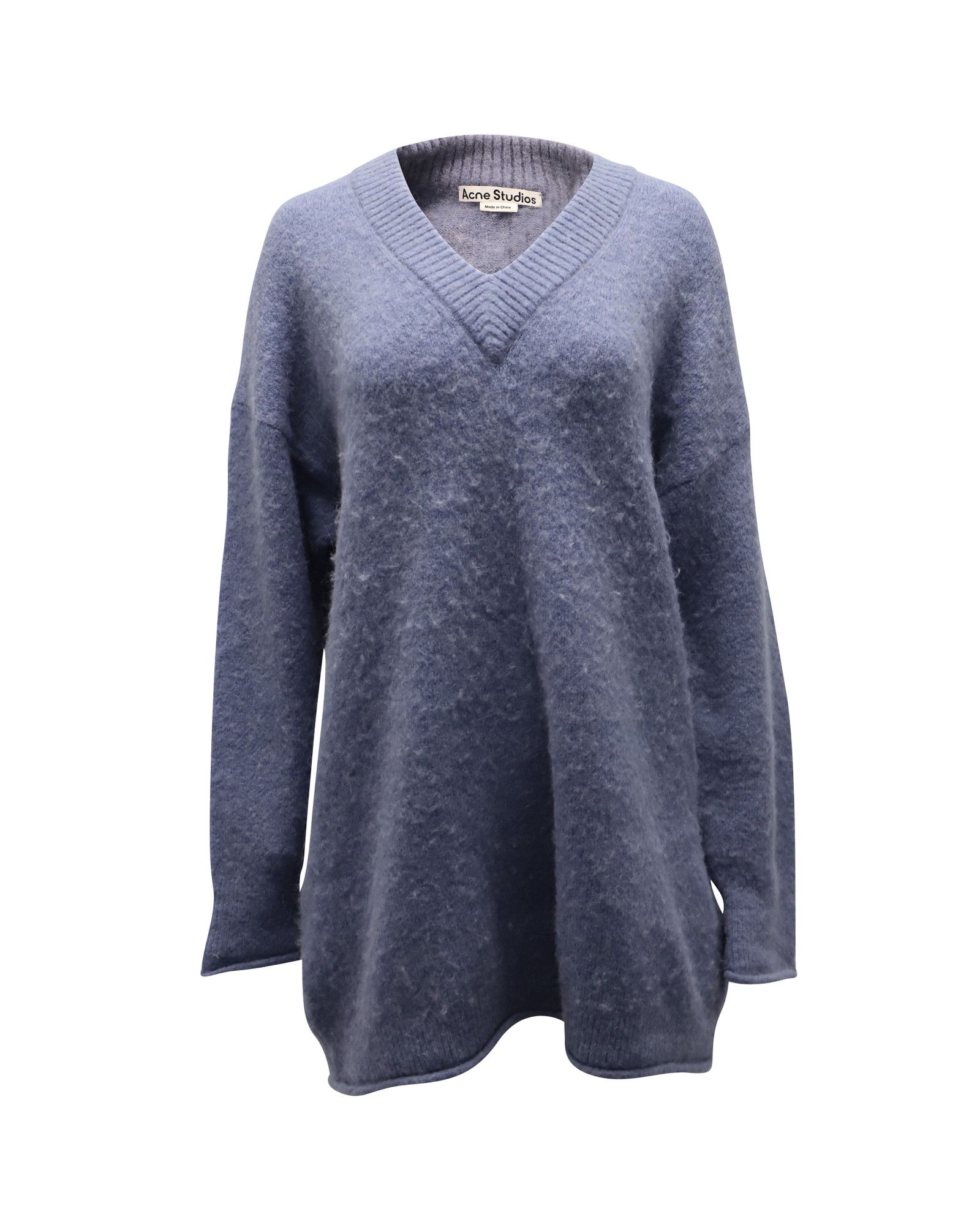 Acne Studios Acne Studios Keandra V Neck Sweater in Blue Nylon Size XS / US 0-2 / IT 36-38 - 1 Thumbnail