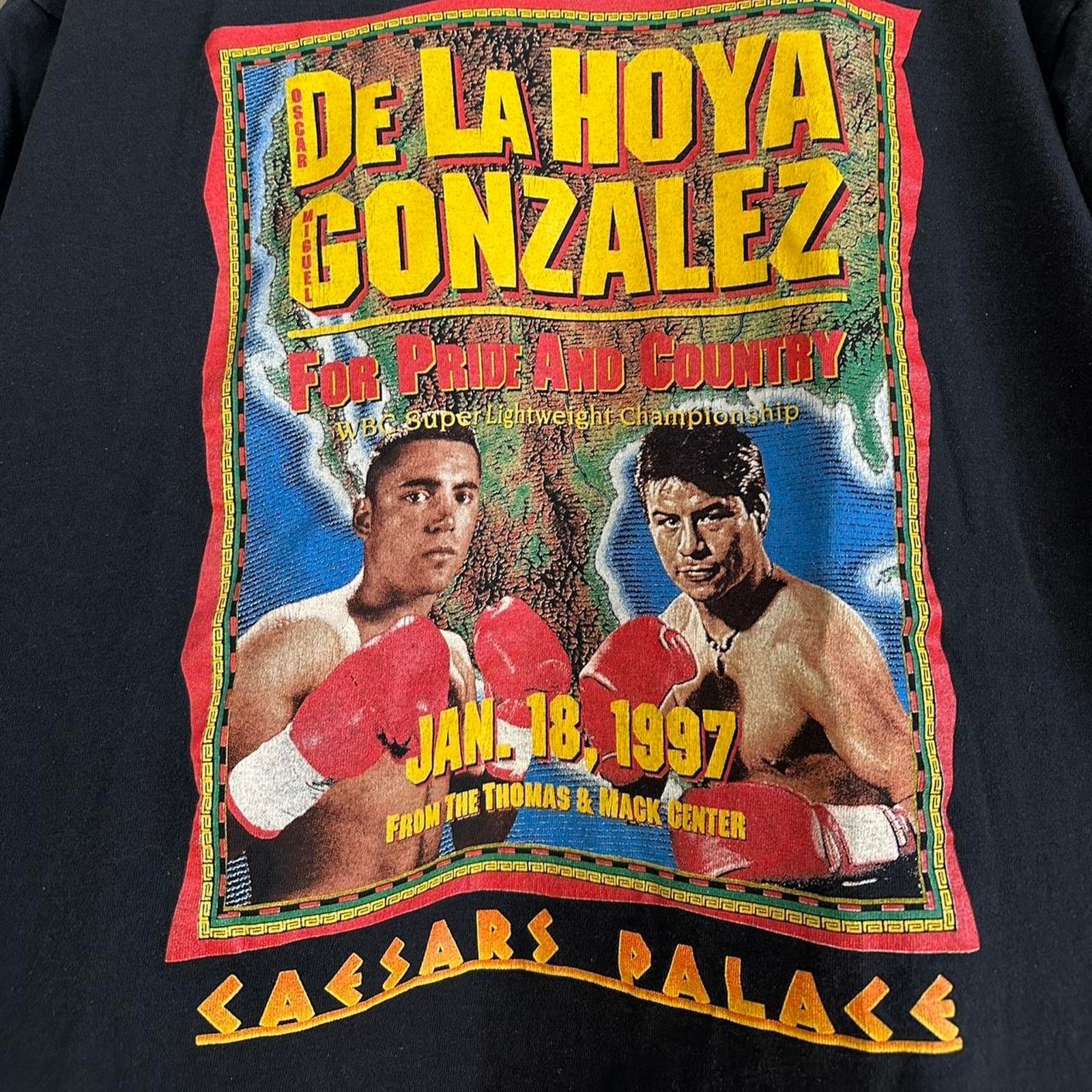 Vintage Vintage 1997 De La Hoya vs Gonzalez Boxing Promo Shirt Size US XL / EU 56 / 4 - 3 Thumbnail