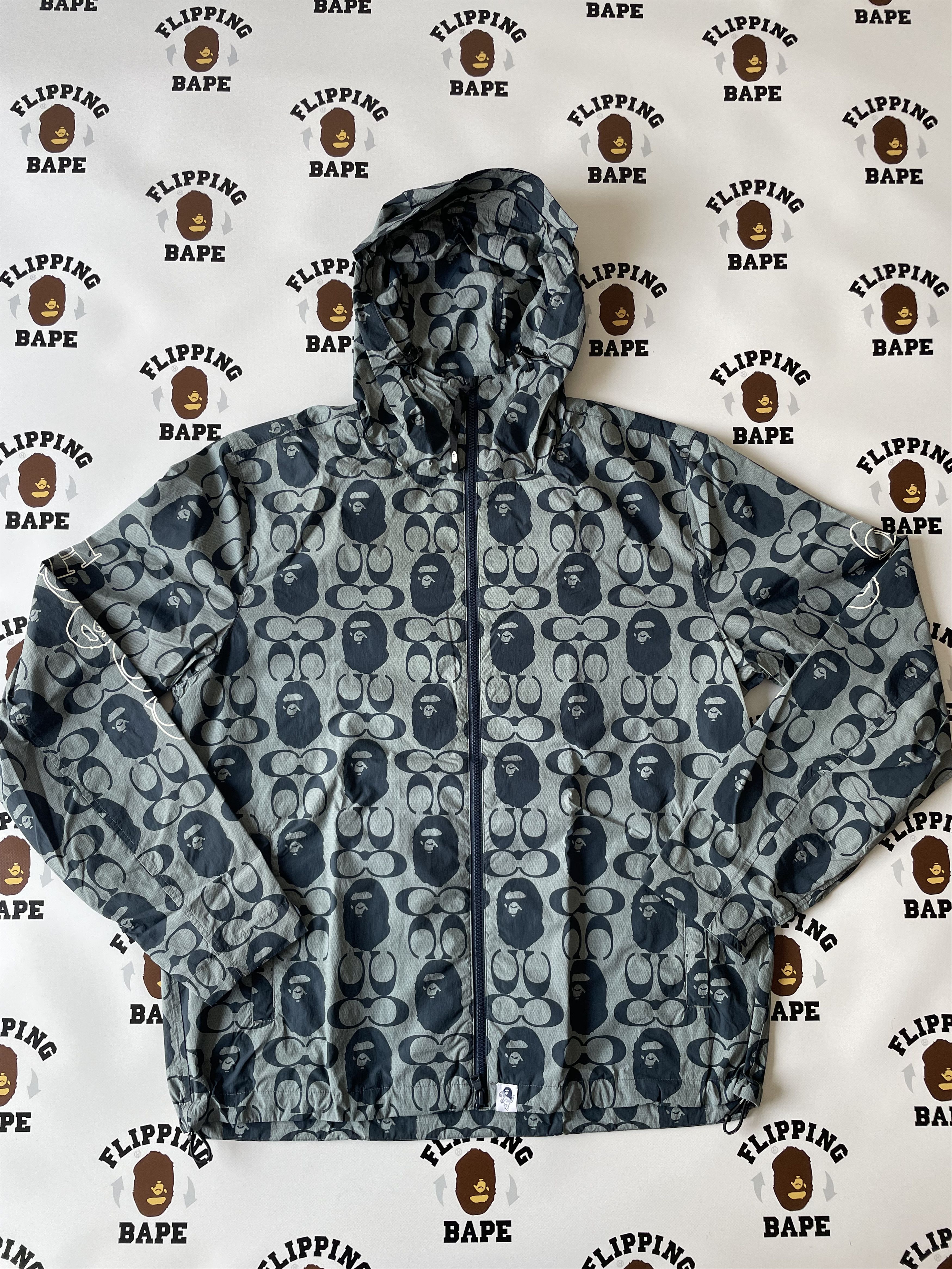 Pre-owned Bape X Coach Windbreaker In Navy