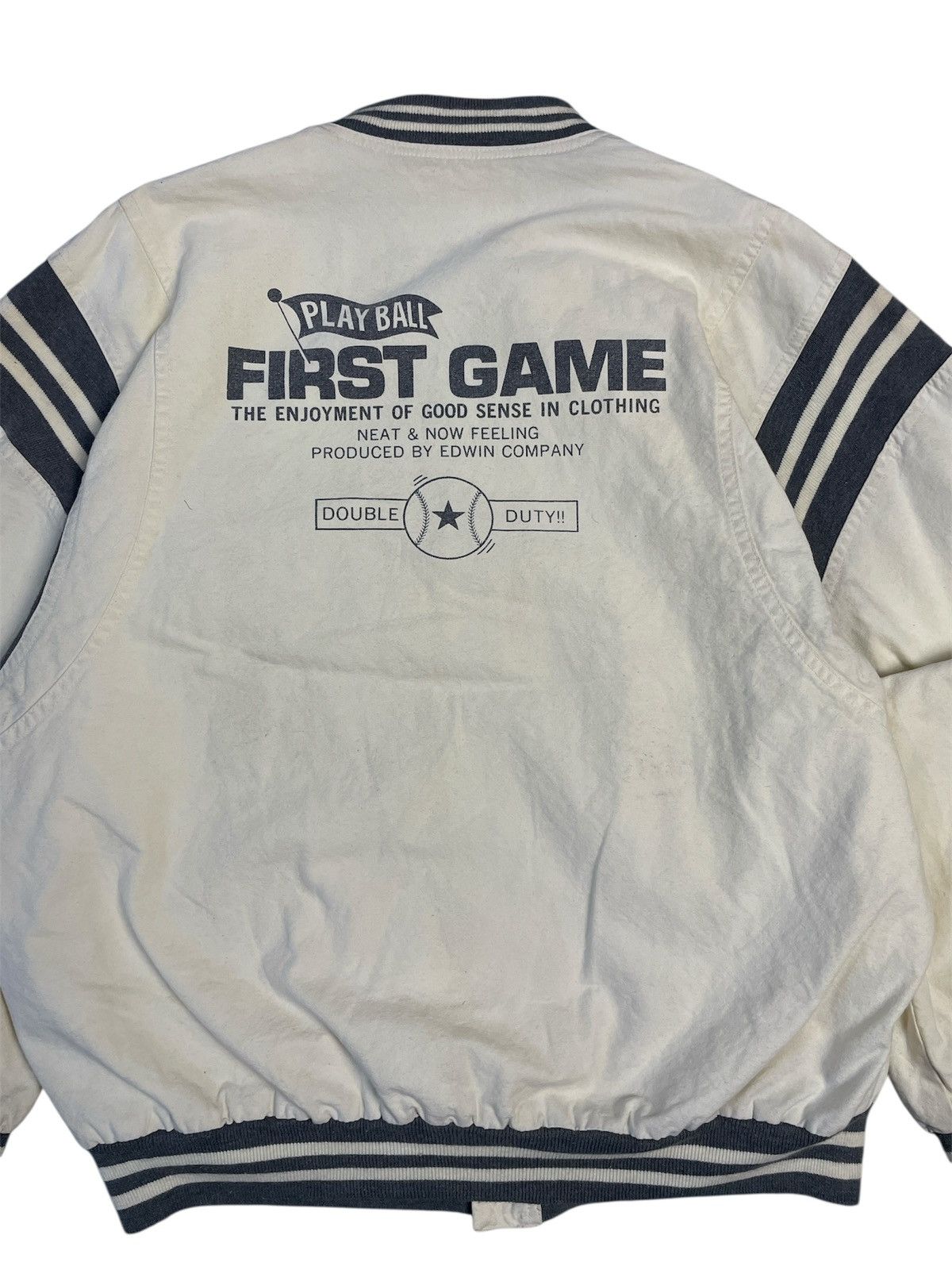 Japanese Brand Vintage Edwin Stuff “First Game” Baseball Varsity Jacket Size US M / EU 48-50 / 2 - 4 Thumbnail