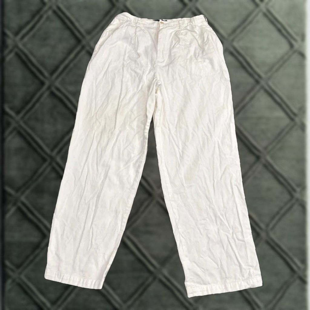 Ralph Lauren VINTAGE 80s Polo Ralph Lauren White Cotton Pants Dress Pants Women Size 12 Regular White 80s Polo Ralph Lauren Dress Pants Women 12 Size 34" / US 12 / IT 48 - 1 Thumbnail