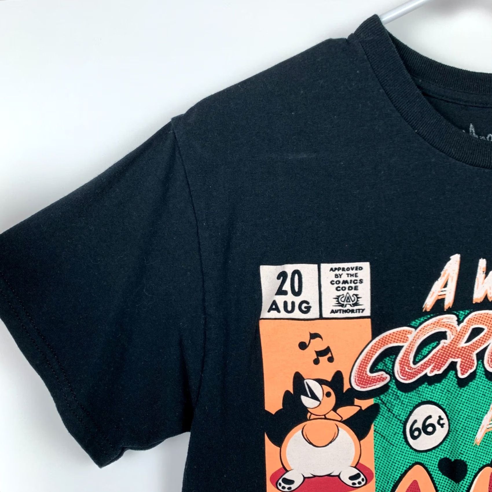 Threadless Threadless Ilustra A Wild Corgirus Appears Comic Graphic Black Tee T-Shirt Med Size M / US 6-8 / IT 42-44 - 3 Thumbnail