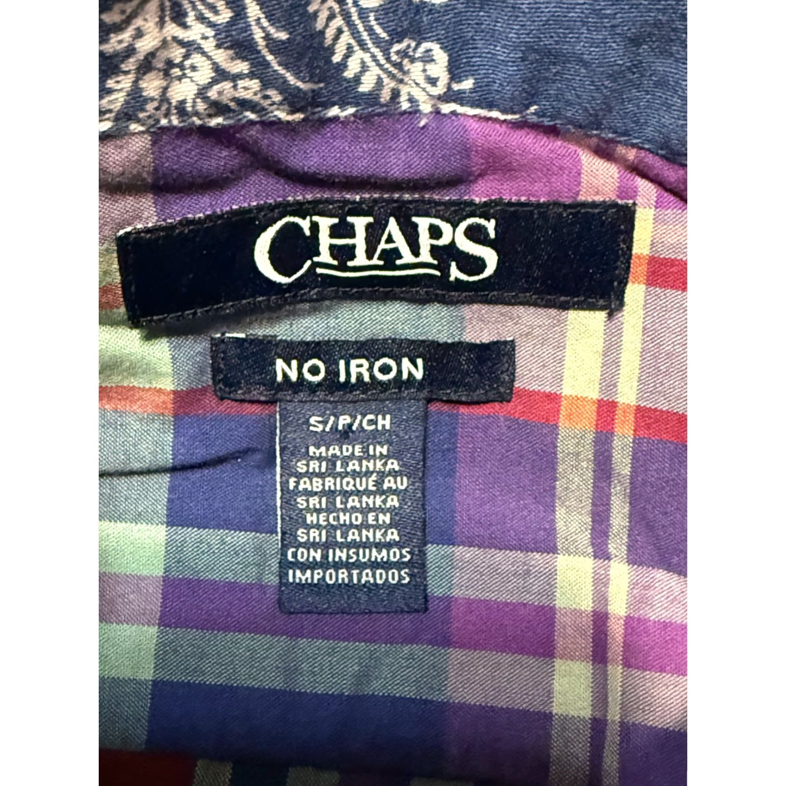 Chaps Chaps Shirt Women's Small, Purple Green Blue Plaid Long Sleeve Button Up No Iron Size S / US 4 / IT 40 - 5 Thumbnail