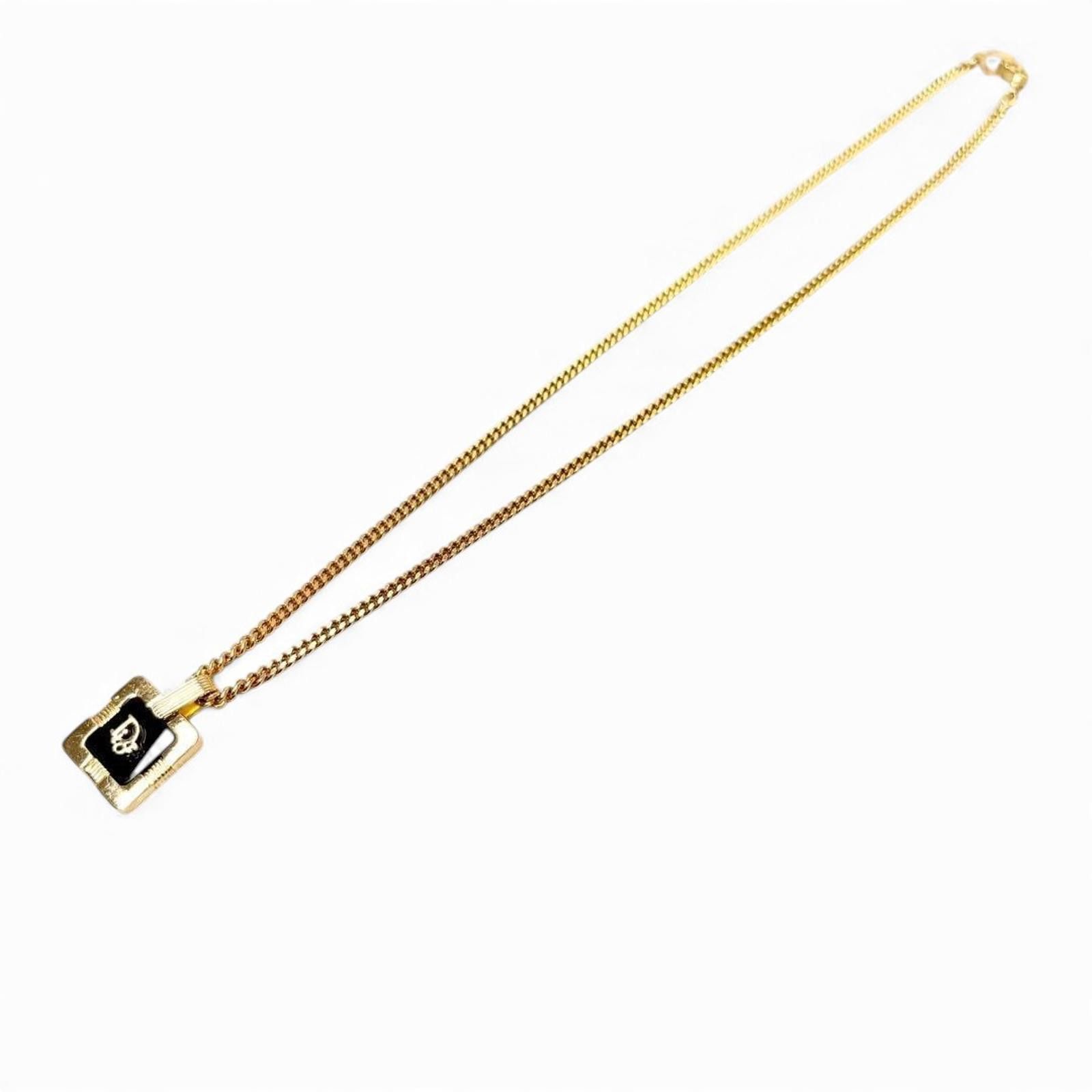Christian Dior Monsieur Christian Dior - Gold Tone Square Pendant Necklace Size ONE SIZE - 3 Thumbnail