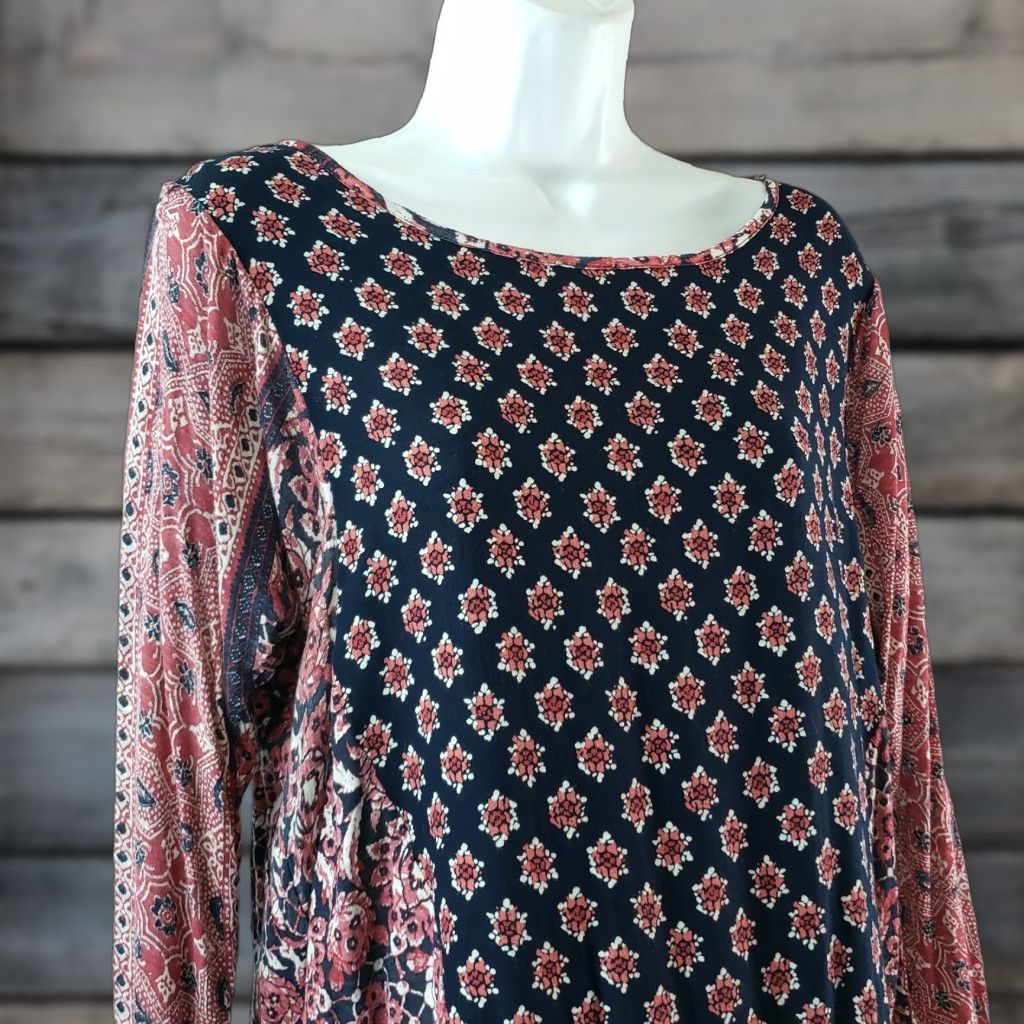 Lucky Brand Lucky Brand Womens Top Blouse 3/4 Sleeve M Pink Floral Viscose Shirt Womens Size M / US 6-8 / IT 42-44 - 1 Thumbnail