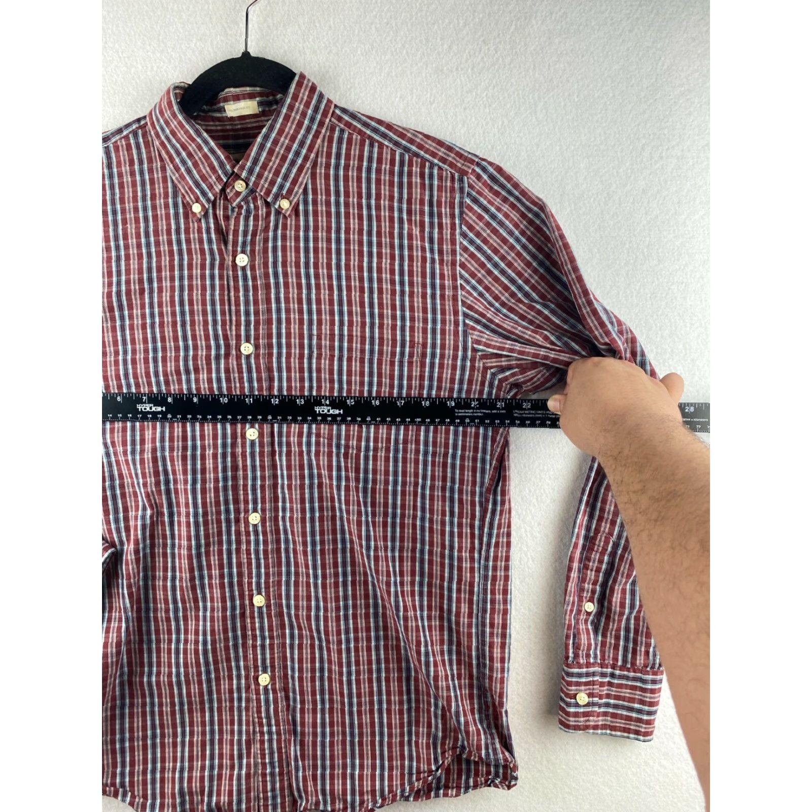 J.Crew J. Crew Shirt Mens M Button-Down Plaid Tailored Fit Long Sleeve Red Size US M / EU 48-50 / 2 - 4 Thumbnail