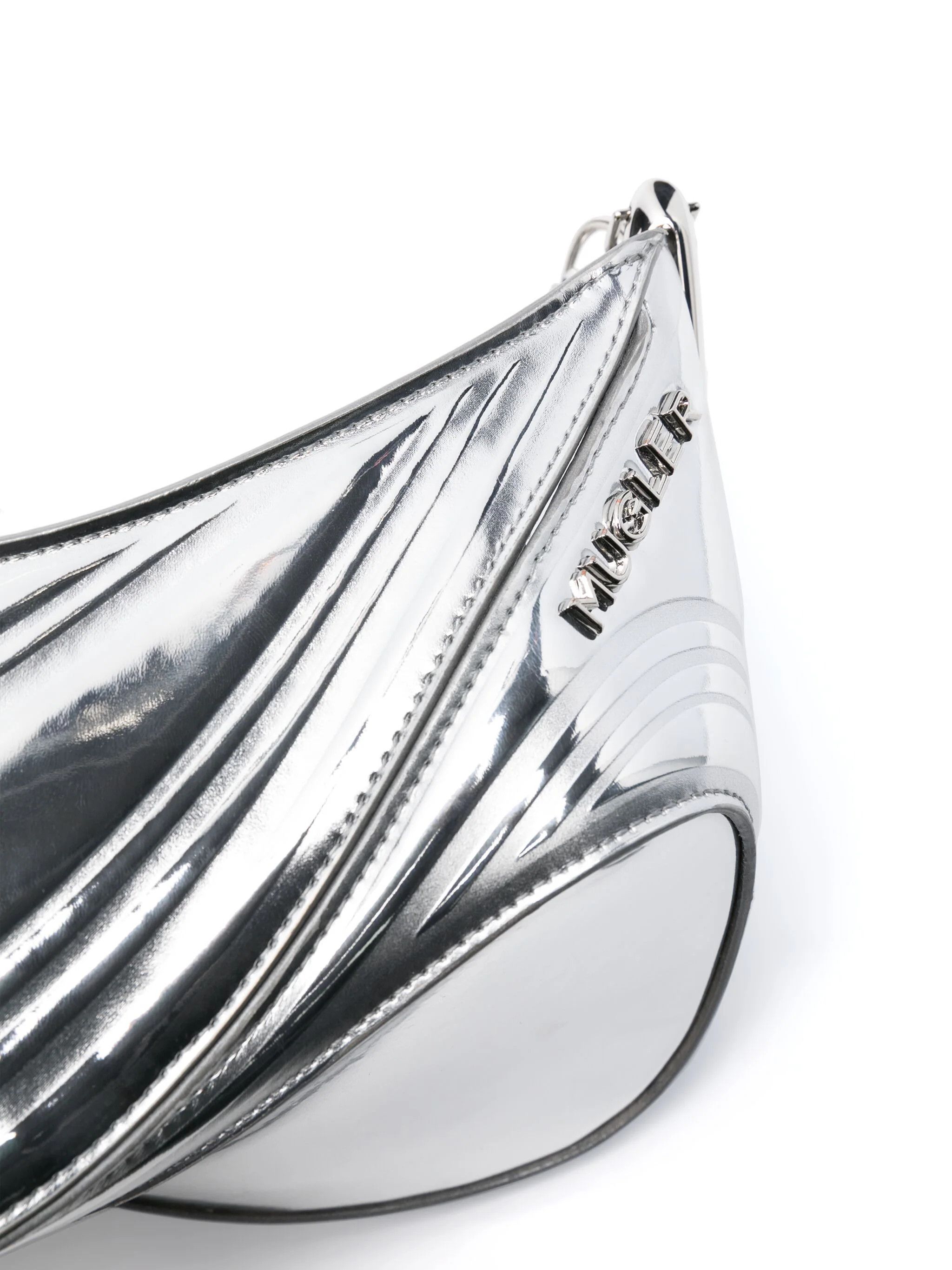 Mugler o1s22i1n1024 Size: OS / Small Spiral Curve 01 Bag in Silver Size ONE SIZE - 4 Thumbnail