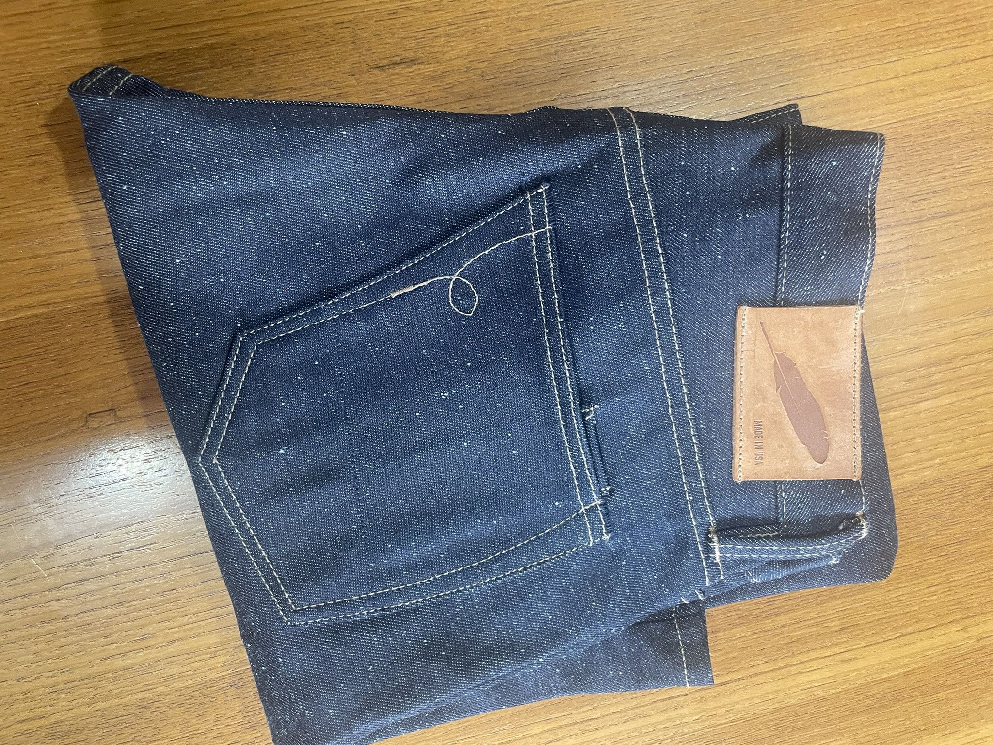 image of Rogue Territory Standard Issue 12Oz Neppy Japanese Raw Denim in Raw Indigo, Men's (Size 33)